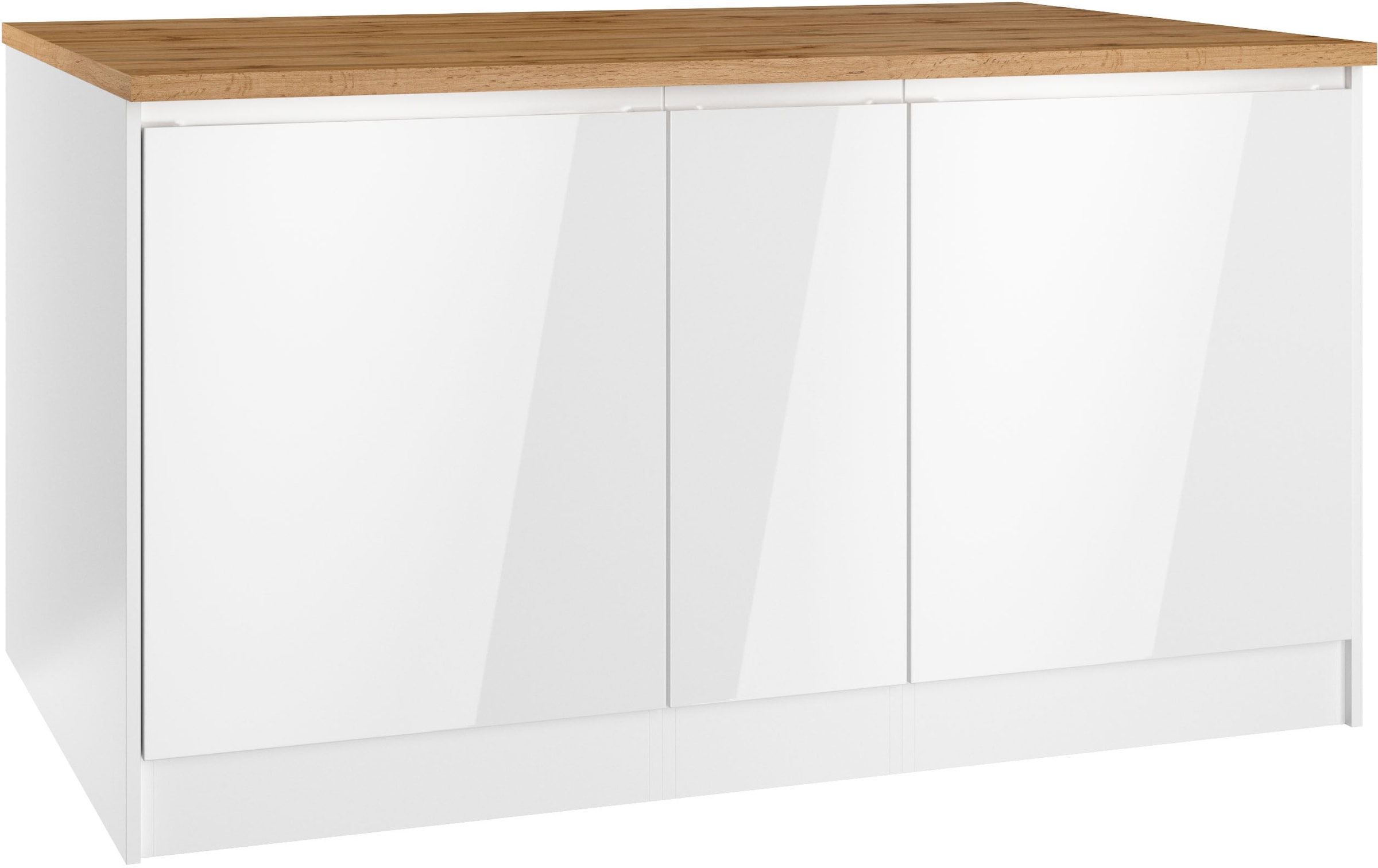 KOCHSTATION Kücheninsel »KS-Virginia« Breite 153 cm, MDF-Fronten, Flaschenregal