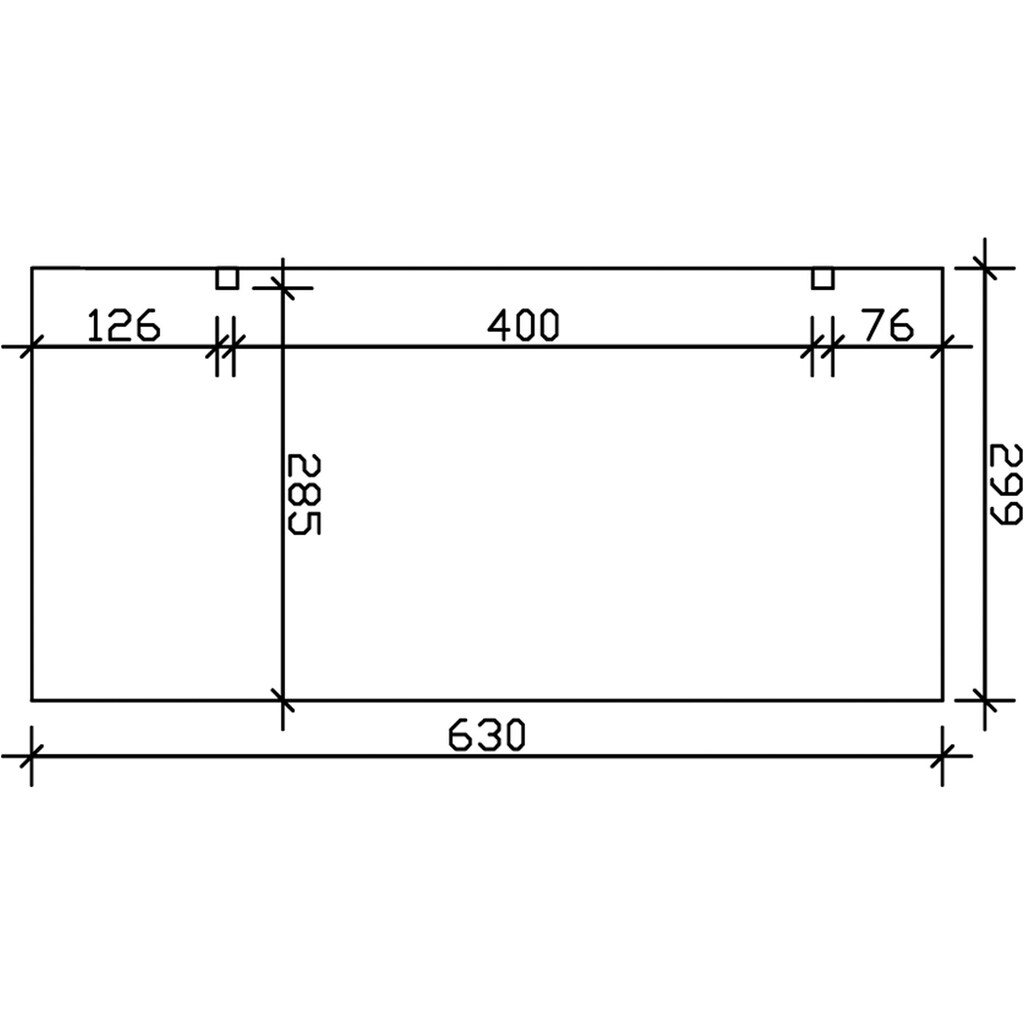 Skanholz Einzelcarport »Schwaben«, Leimholz, Fichte, 285 cm, Eiche hell, Erweiterung, 299 x 630 cm