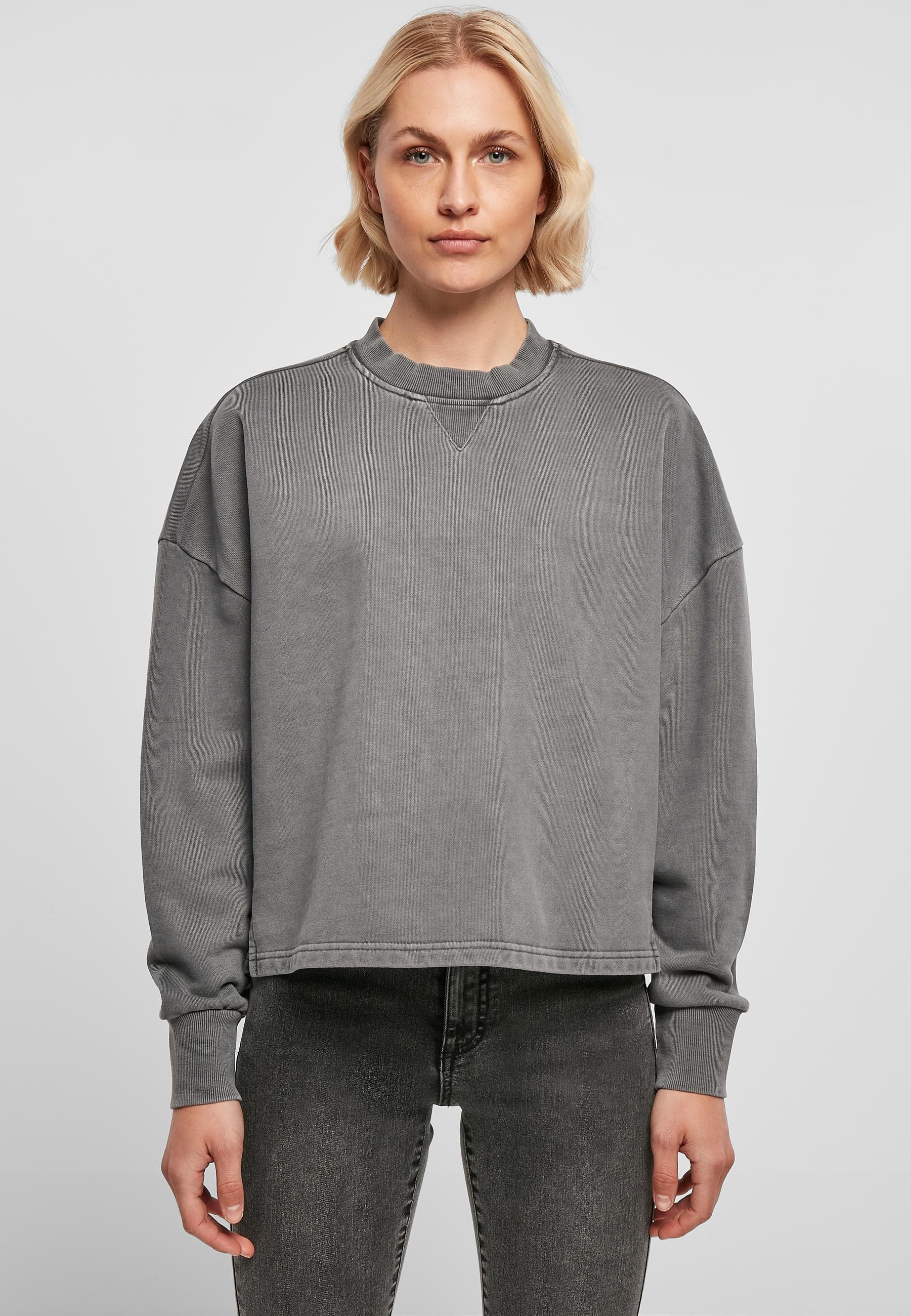 URBAN CLASSICS Sweater »Urban Classics Damen Ladies Heavy Terry Garment Dye Crewneck«, (1 tlg.)