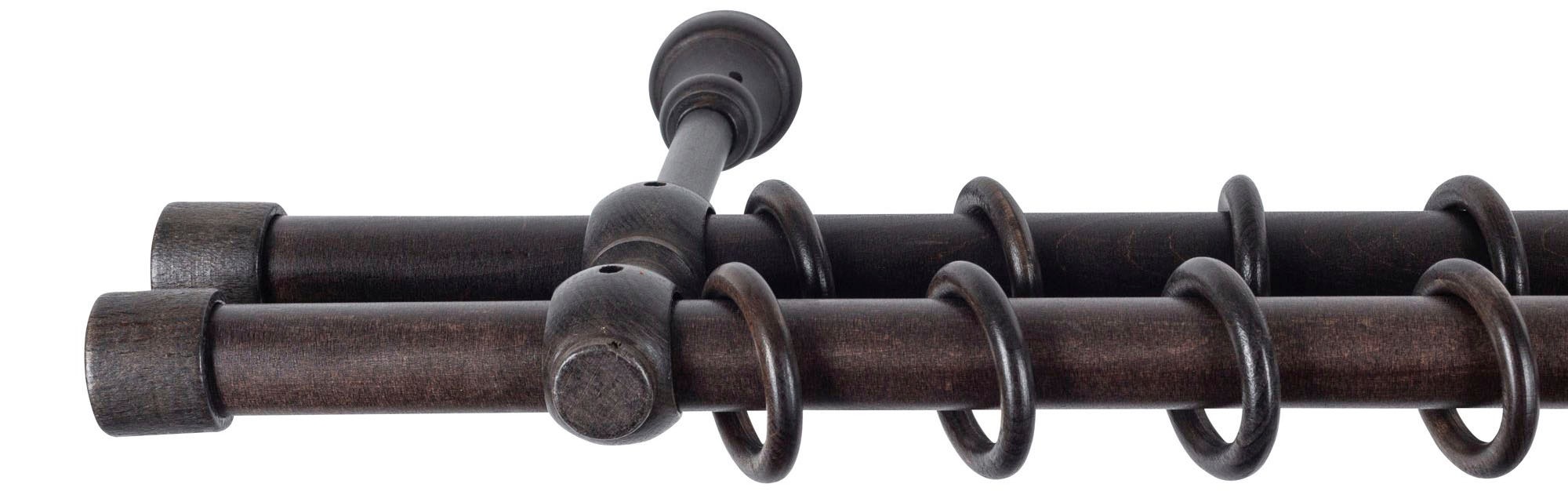 SN DECO GROUP Gardinenstange "Cafiro" 2 läufig-läufig Fixmaß 28 mm, Holz, v günstig online kaufen
