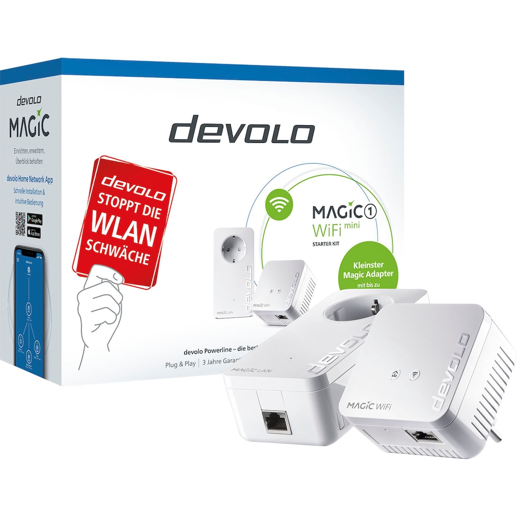 DEVOLO WLAN-Router »Magic 1 WiFi mini Starter Kit (1200Mbit, G.hn, Powerline + WLAN, Mesh)«