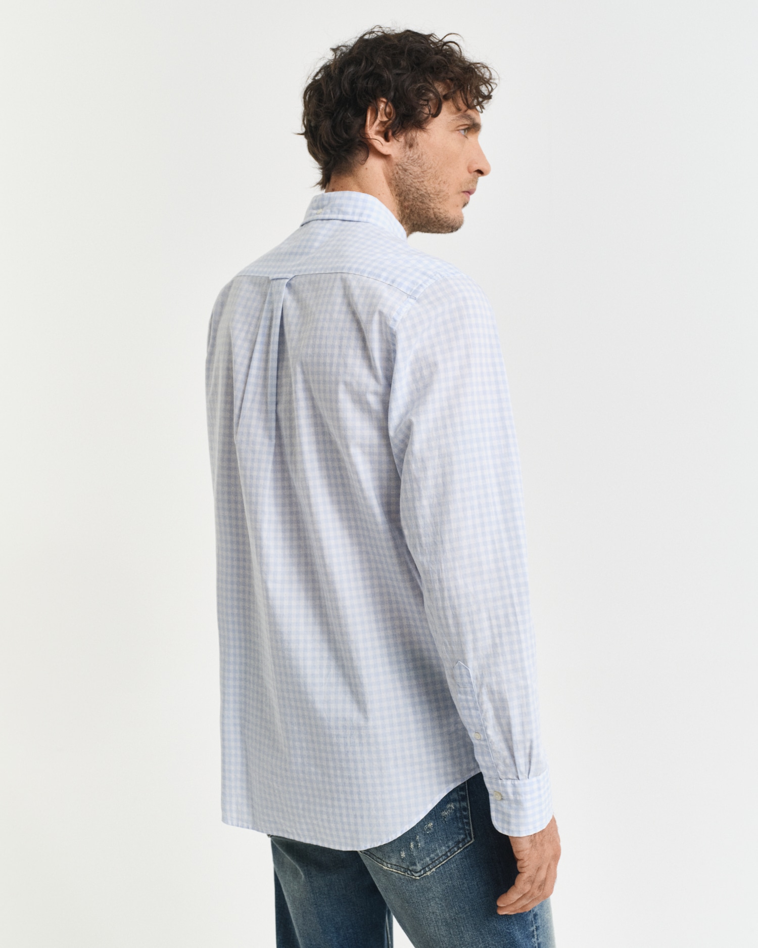 Gant Langarmhemd »REG POPLIN GINGHAM SHIRT«, mit Logostickerei auf der Brust