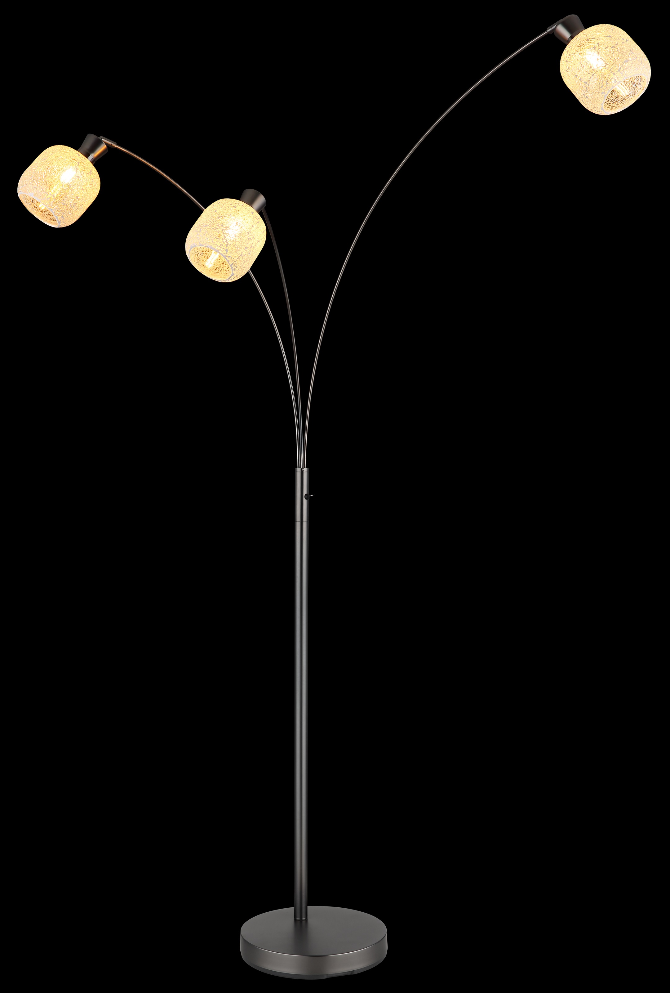 GLOBO LIGHTING Stehlampe »BROKANA« E14 1 Stk. Schwarz-chrome Stehleuchte mit Mosaikglas und Wippschalter