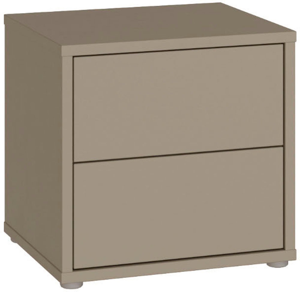 Nachtkommode FORTE, B:49,8cm H:47,9cm T:41,5cmtaupe, Spanplatte, Sideboards, "Alice Springs", Schubkästen mit Vollauszug, Push to Open