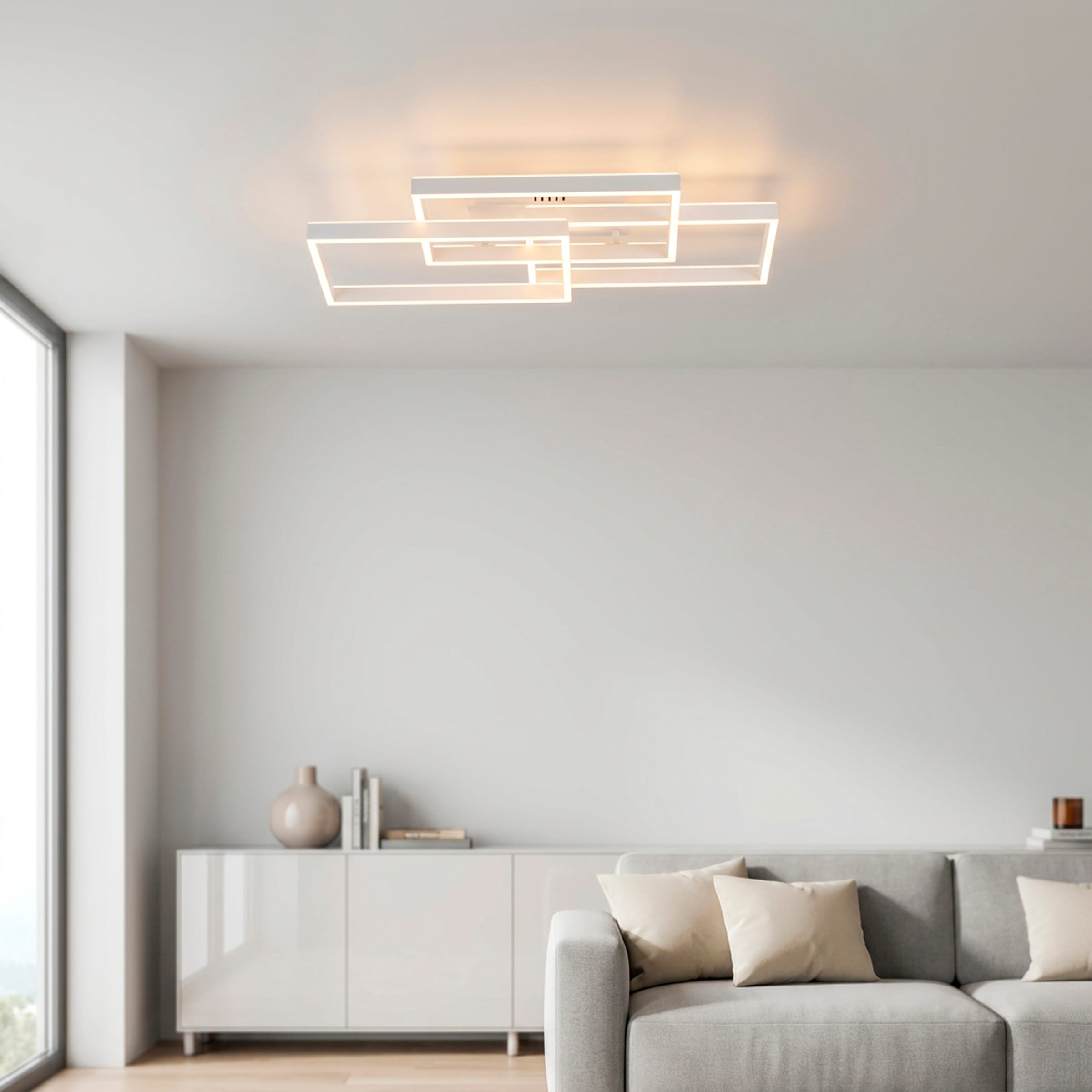 Paul Neuhaus LED Deckenleuchte »PAAN« LED-Board 1 Stk. warmweiß - kaltweiß CCT(2700-5000K), dimmbar über Funk-Fernbedienung, Memoryfunktion