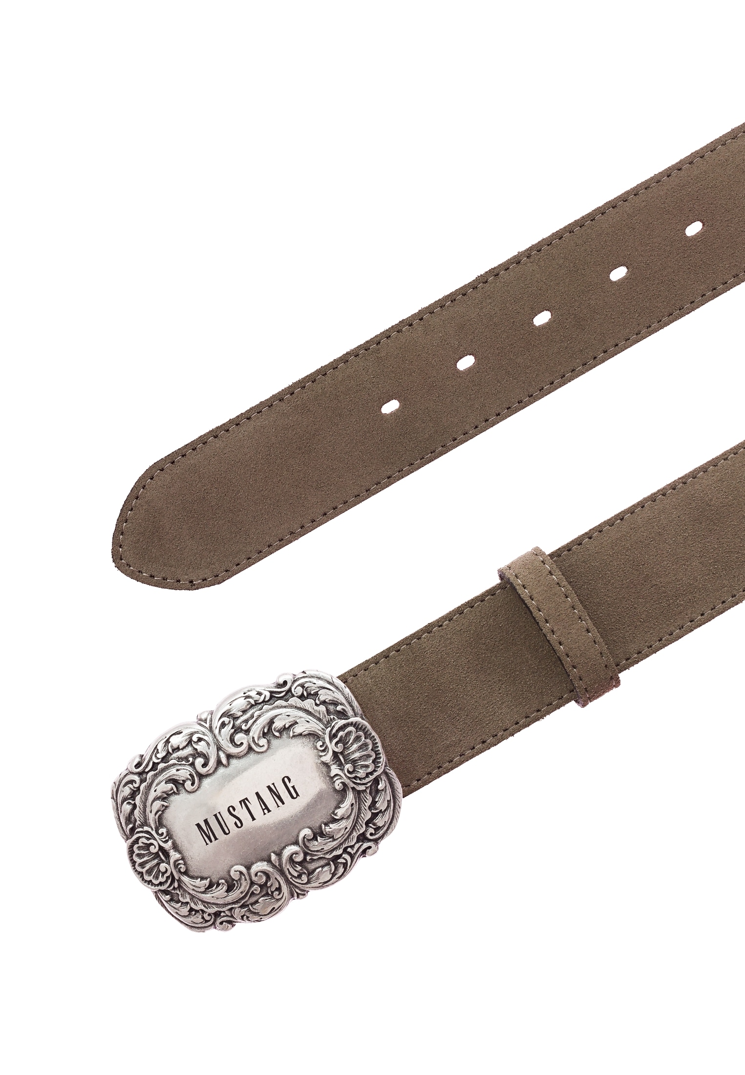 MUSTANG Ledergürtel 4 cm breit, geschwärzte Koppelschließe