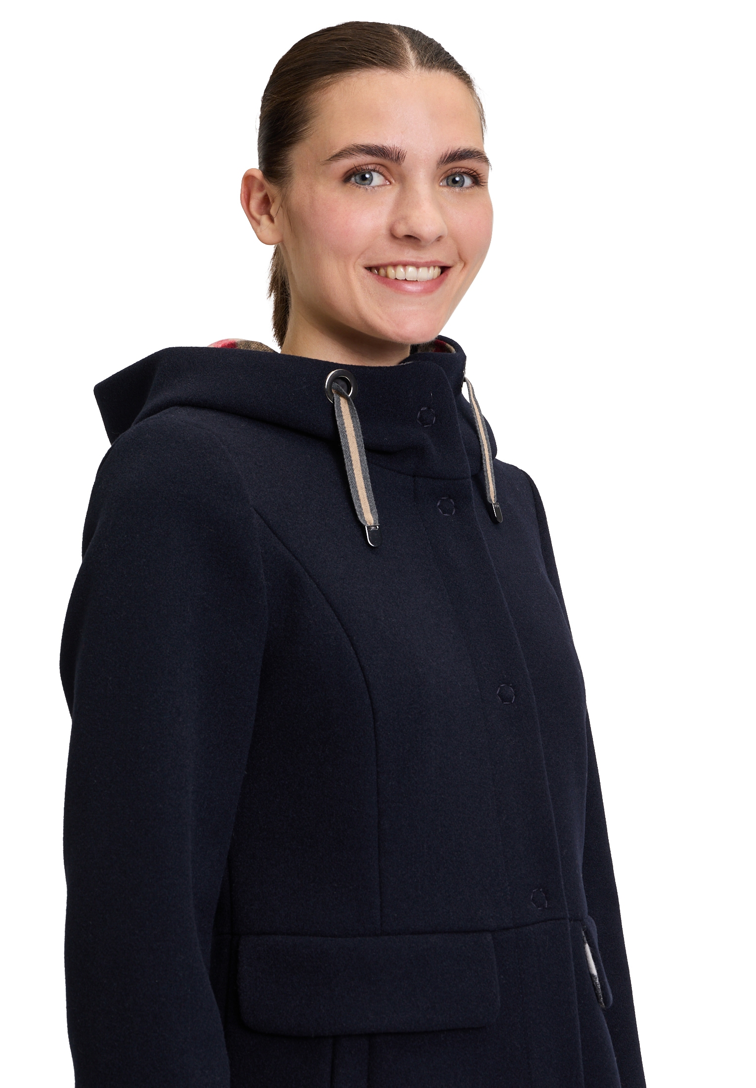 Amber & June Winterjacke »Amber & June Damen Winterjacke mit Kapuze«, mit Kapuze