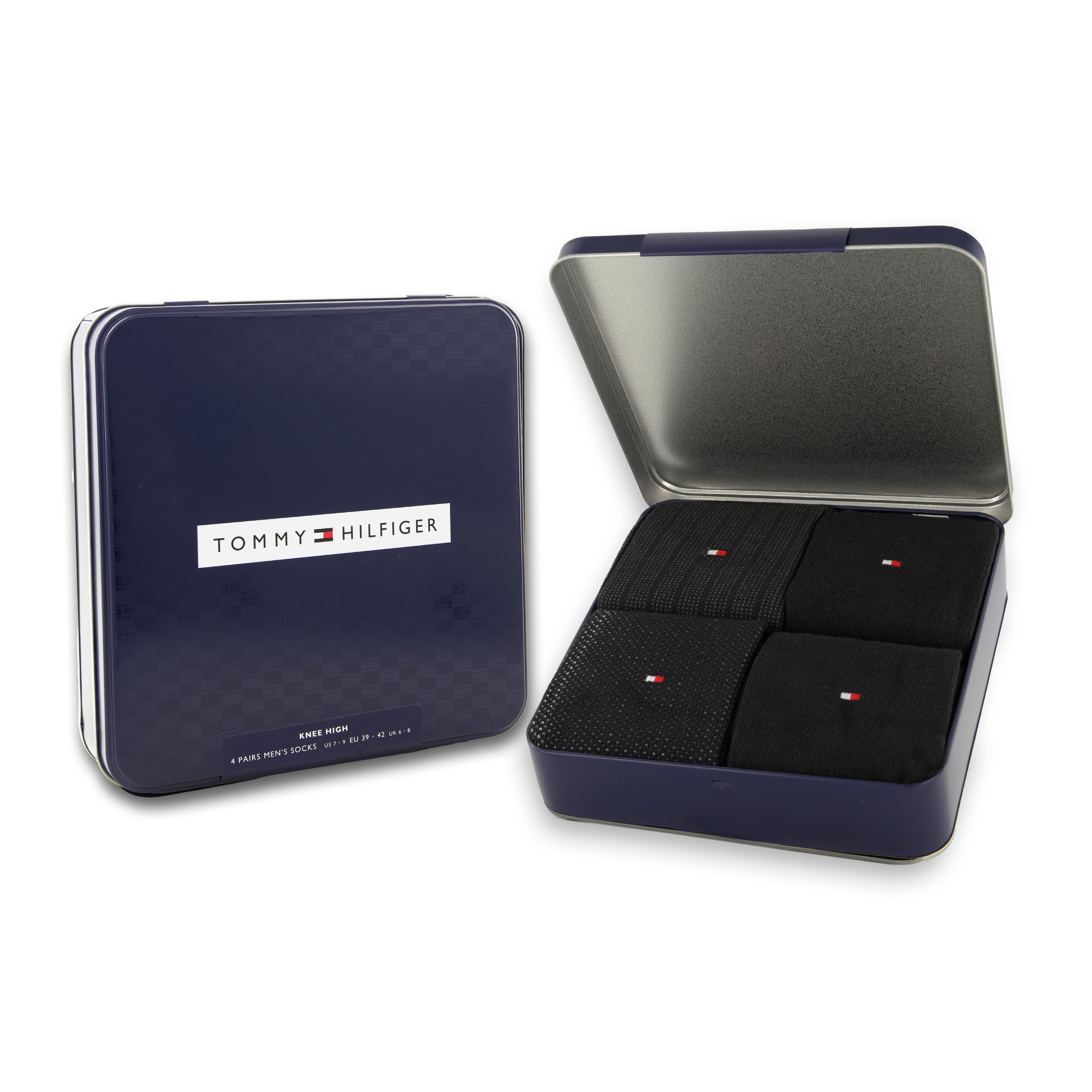 Tommy Hilfiger Kniestrümpfe "TH MEN KNEEHIGH 4P TIN GIFTBOX", (4er Pack) günstig online kaufen