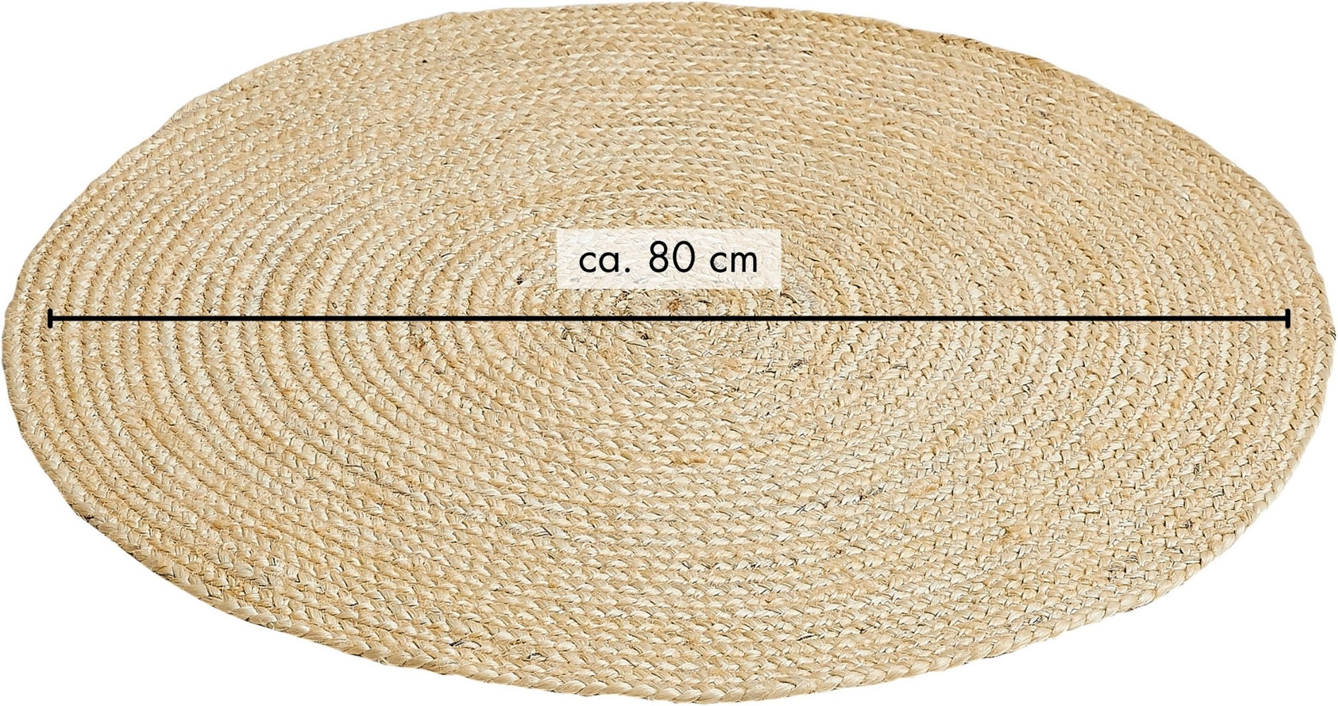 LUXOR living Teppich »Ibo, Juteteppich« rund 7 mm Höhe Wendeteppich, handgeflochten, Naturfaser, Boho-Style