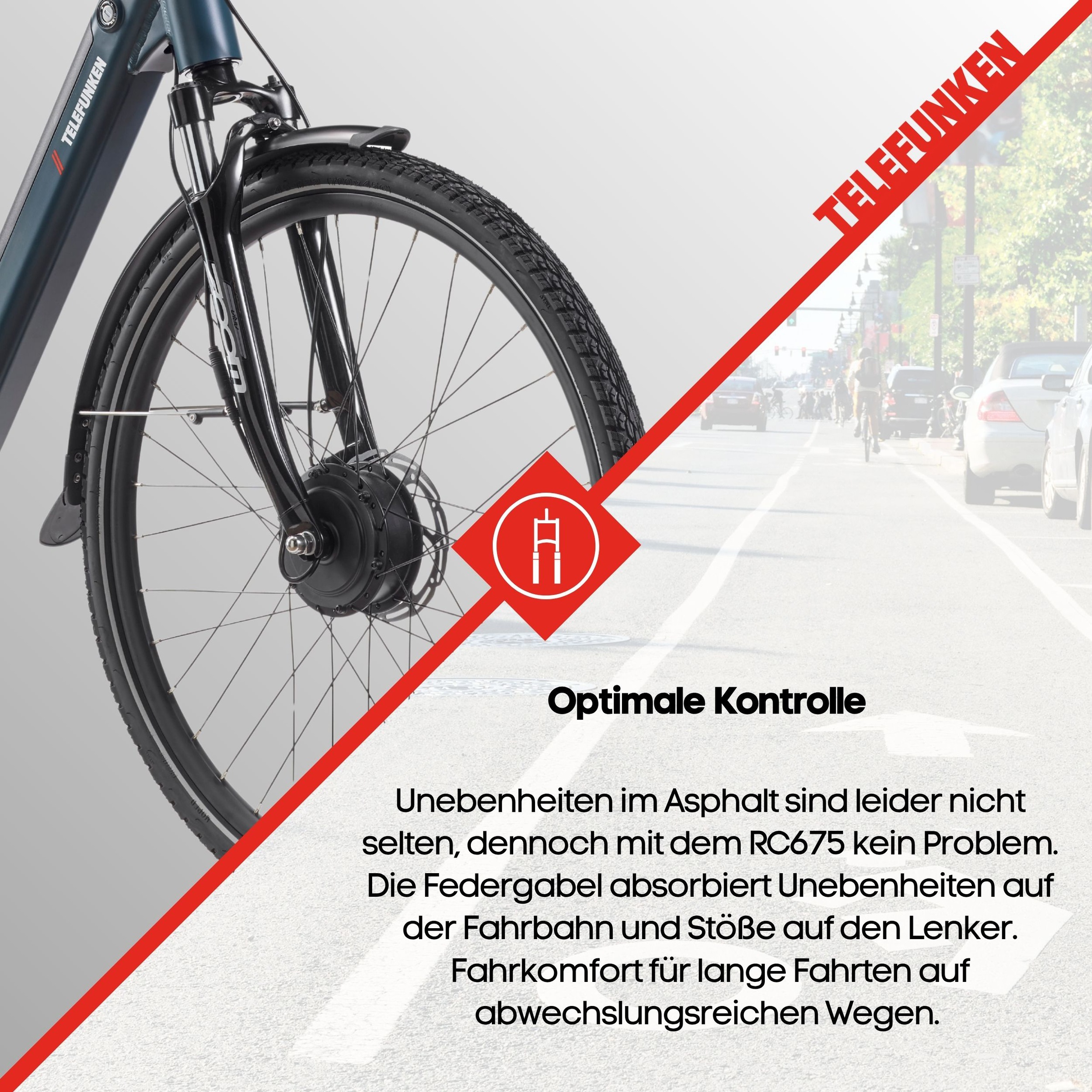 Telefunken »Multitalent RC675« 7 Gang Shimano Nexus Schaltwerk Nabenschaltung Frontmotor 250 W Pedelec, Elektrofahrrad, Damen u. Herren, Scheibenbremsen, 28 Zoll