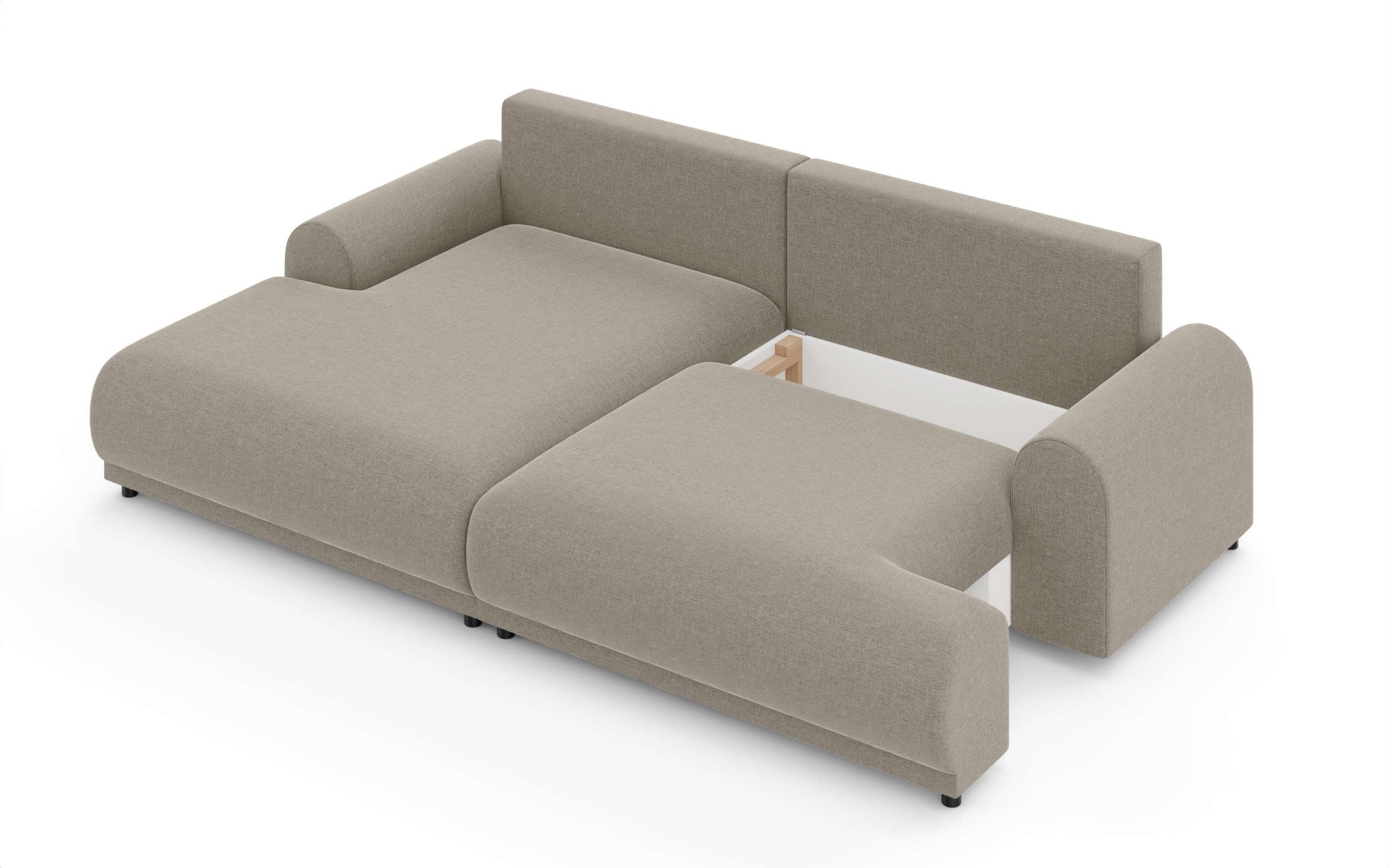 INOSIGN Ecksofa »Marsby, mit Bettfunktion und Bettkasten, Maße: B/H/T 242/65/145 cm«, L-Form mit Wellenunterfederung, Recamiere links oder rechts bestellbar