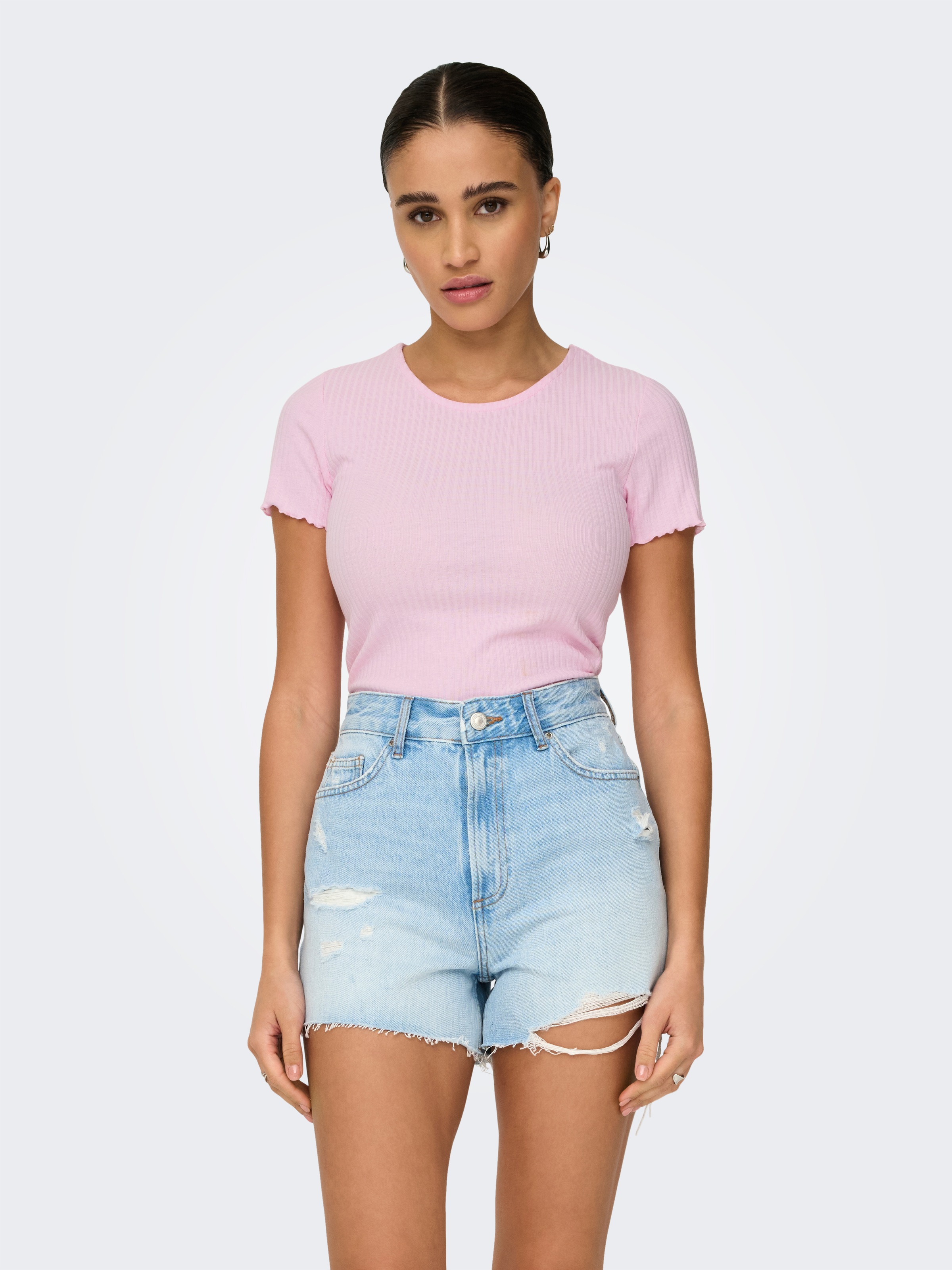 ONLY Rundhalsshirt "ONLEMMA S/S SHORT TOP NOOS JRS" Rundhals, modisch, regu günstig online kaufen
