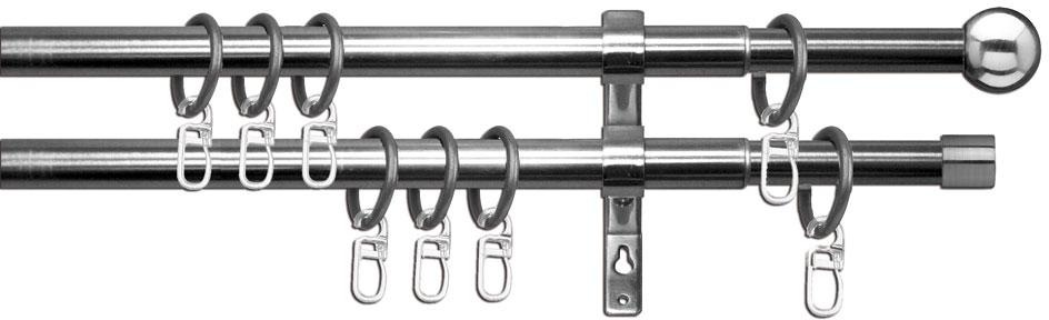 Gardinenstange OTTO HOME, Ø:19mm, silber, Stahl, Gardinenstangen, "Bari", stufenlos verstellbare Teleskopstange