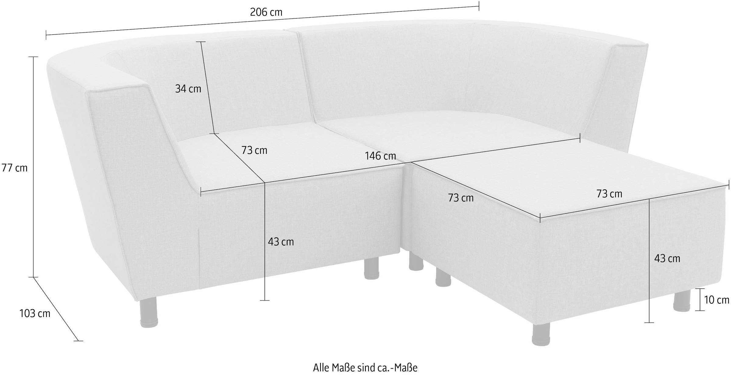 DOMO collection Ecksofa »Sonna, individuell zusammenstellbar L-Form«, Gartenlounge-Set oder Einzelelemente, Outdoor