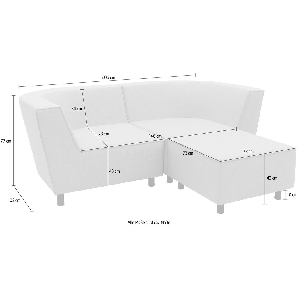 DOMO collection Ecksofa »Sonna, individuell zusammenstellbar L-Form«