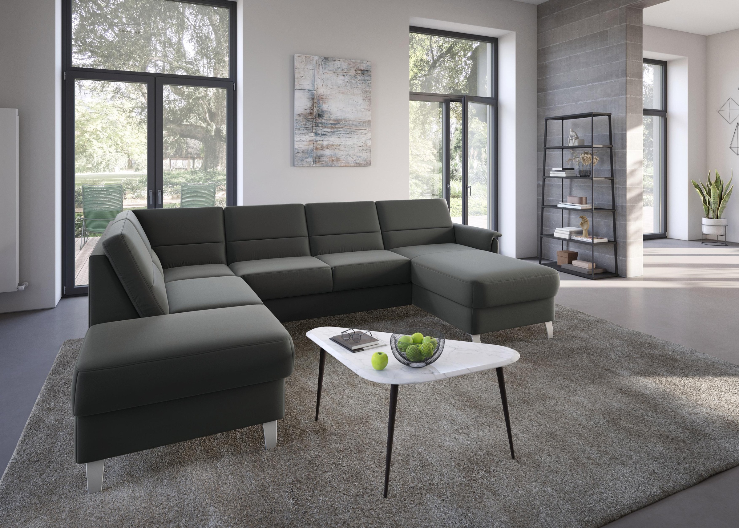 sit&more Wohnlandschaft »Palmera U-Form«, Federkern, wahlweise mit Bettfunktion und mit/ohne Stauraum