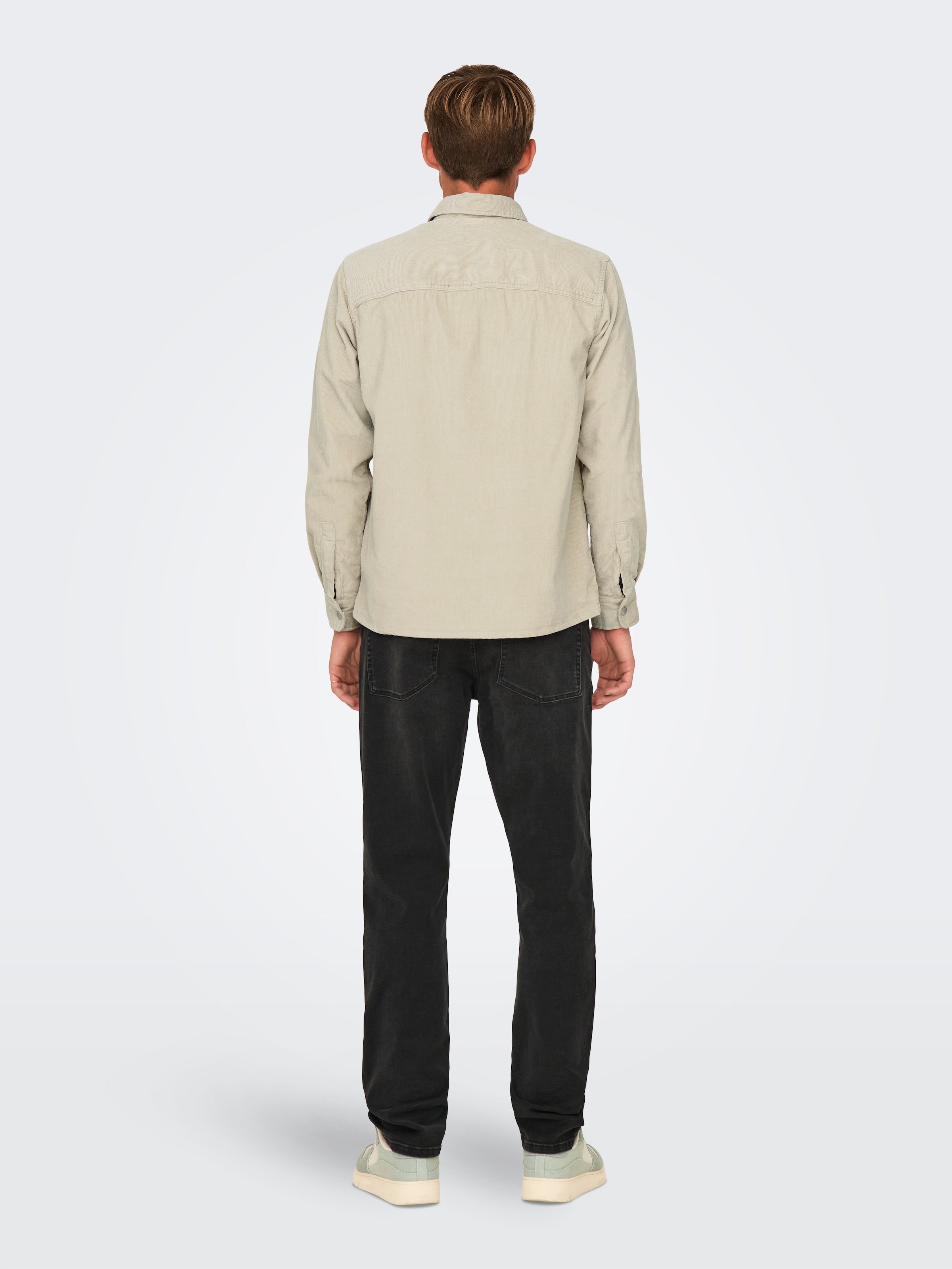 ONLY & SONS Langarmhemd »ONSALP 14W RLX 2PKT WASHD CORD LS ZIP«