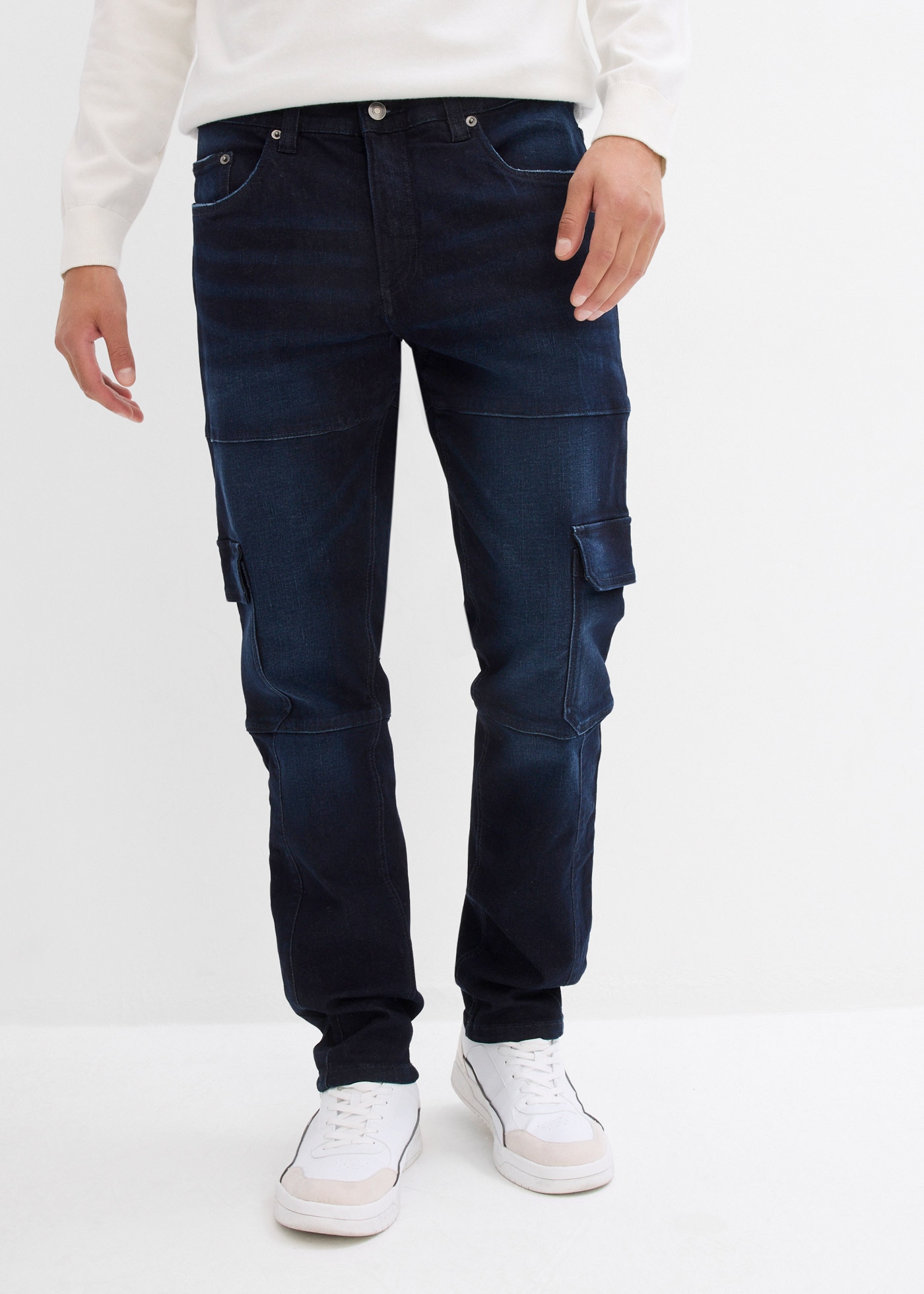 bonprix Cargojeans "Slim Fit Cargo-Stretch-Jeans, Straight" Slim Fit Cargo- günstig online kaufen