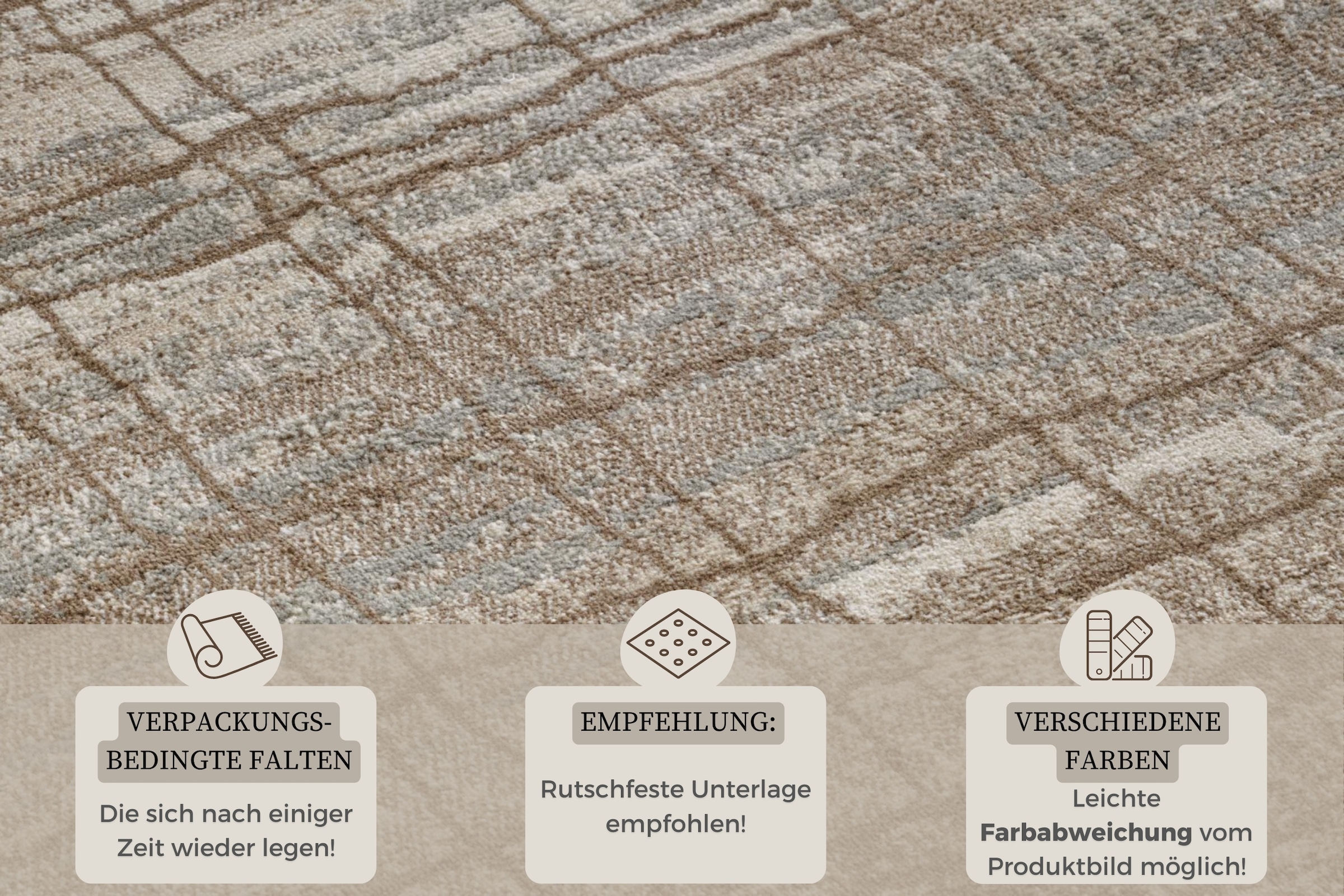 HANSE Home Teppich »Jord«, rechteckig, 8 mm Höhe, Kurzflor, Läufer, Vintage, Wohnzimmer, Schlafzimmer, Esszimmer, Flur