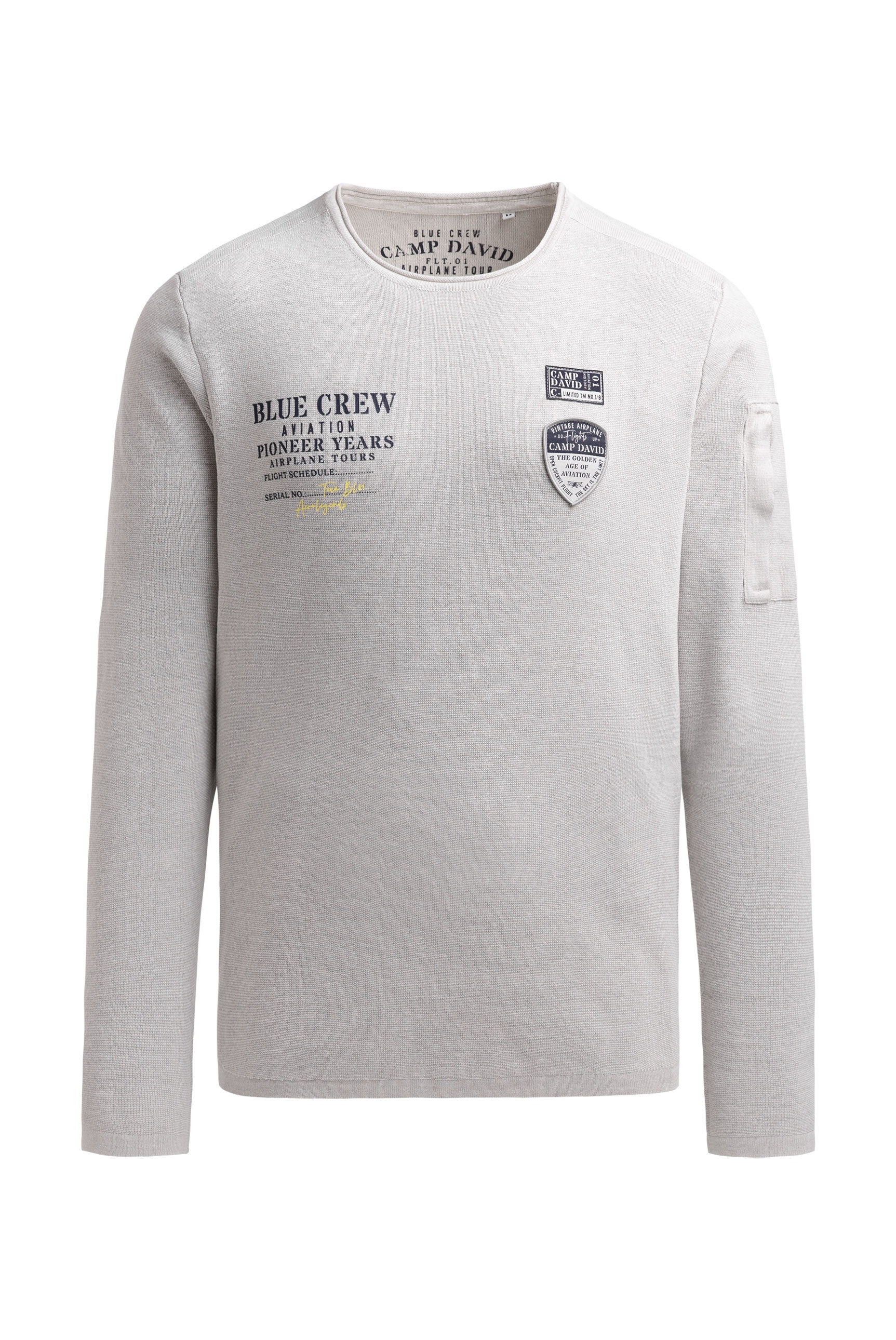 CAMP DAVID Rundhalspullover aus Feinstrick