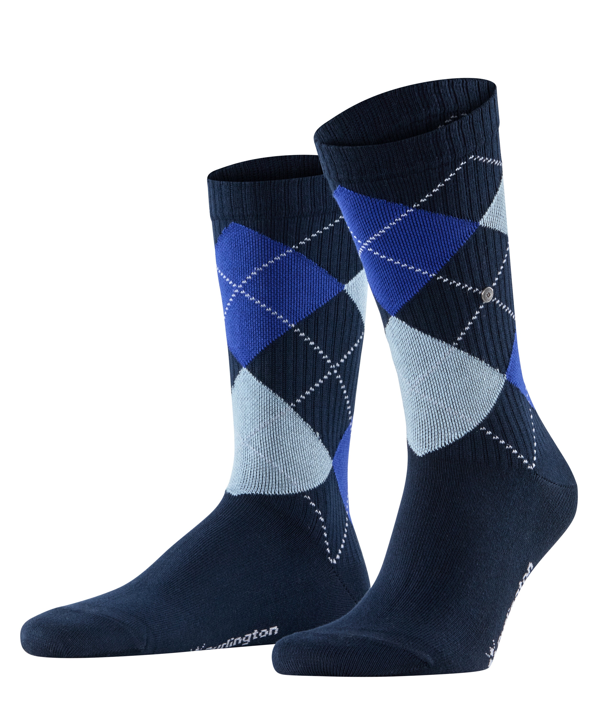 Burlington Socken "Rib Court" Einheitsgröße 40-46, Argyle-Muster, feine Rippenstruktur