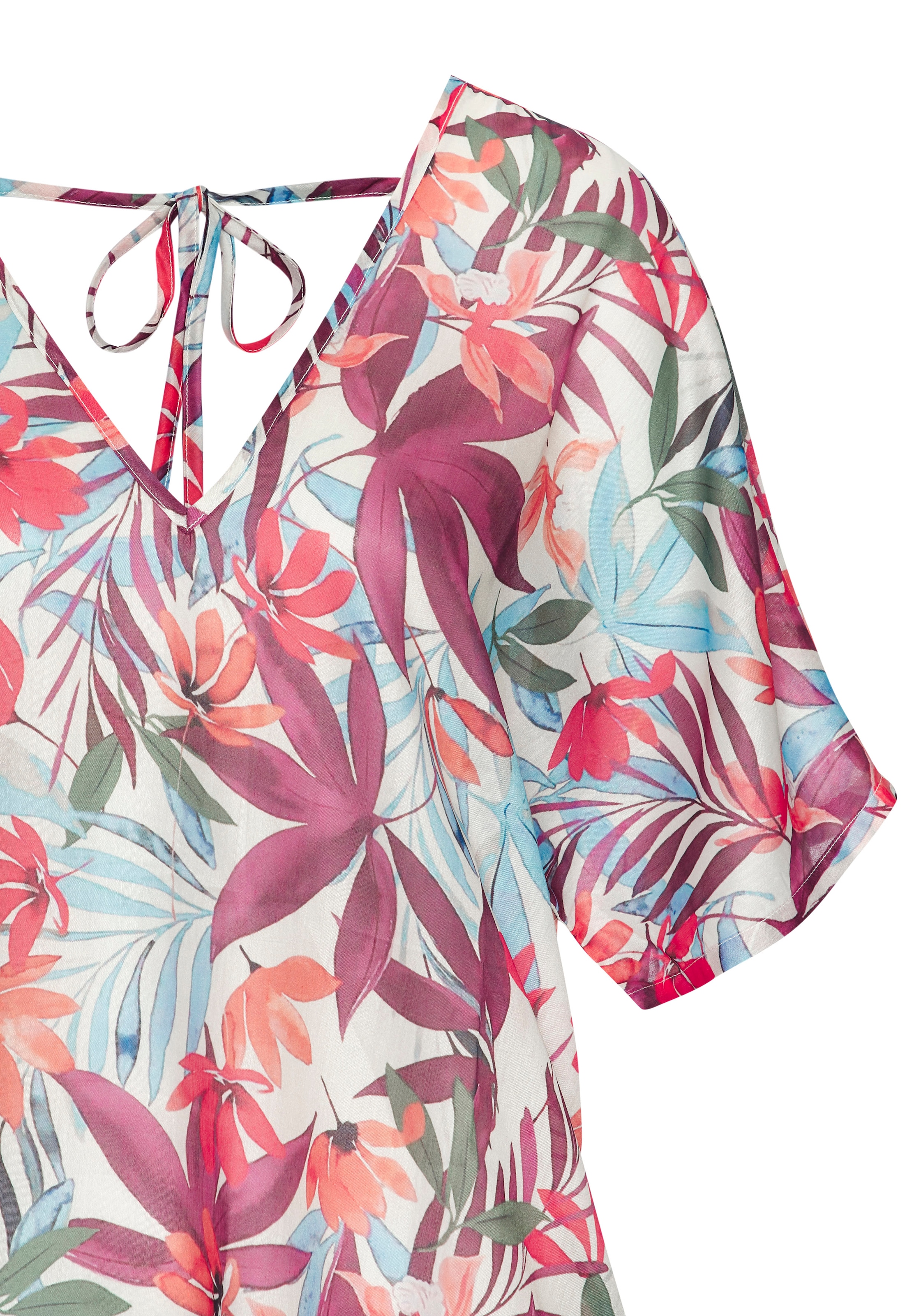 LASCANA Chiffontunika mit Alloverprint, leicht transparente Strandtunika