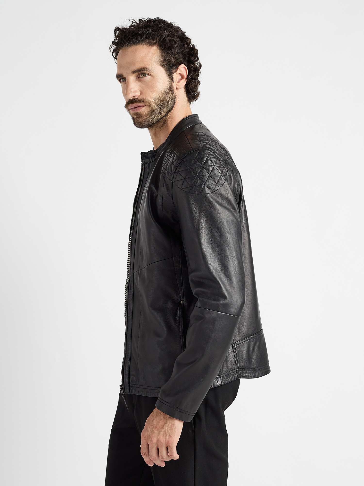 JCC Lucas Leather Jacket Black Size S 2