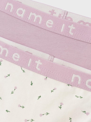 Hipster NAME IT "NKFHIPSTER 2P NOOS", Mädchen, Gr. 134/140, 2 Stk., pink (barely pink), Jersey, Graumeliert (Obermaterial): 85% Baumwolle, 10% Viskose, 5% Elasthan. Obermaterial: 95% Baumwolle, 5% Elasthan, unifarben, eng, Unterhosen, unifarben, casual, r 5