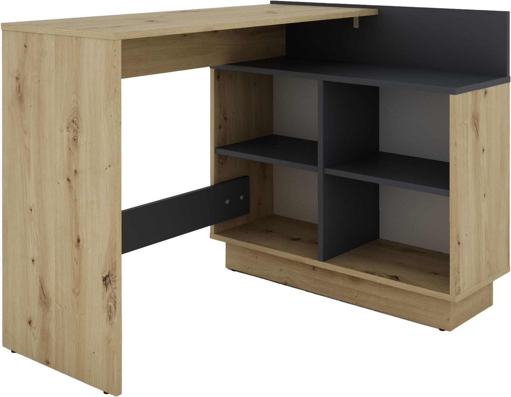 byLIVING Eckschreibtisch »Bern«, platzsparender Schreibtisch, rechts und links montierbar, 112x80cm.