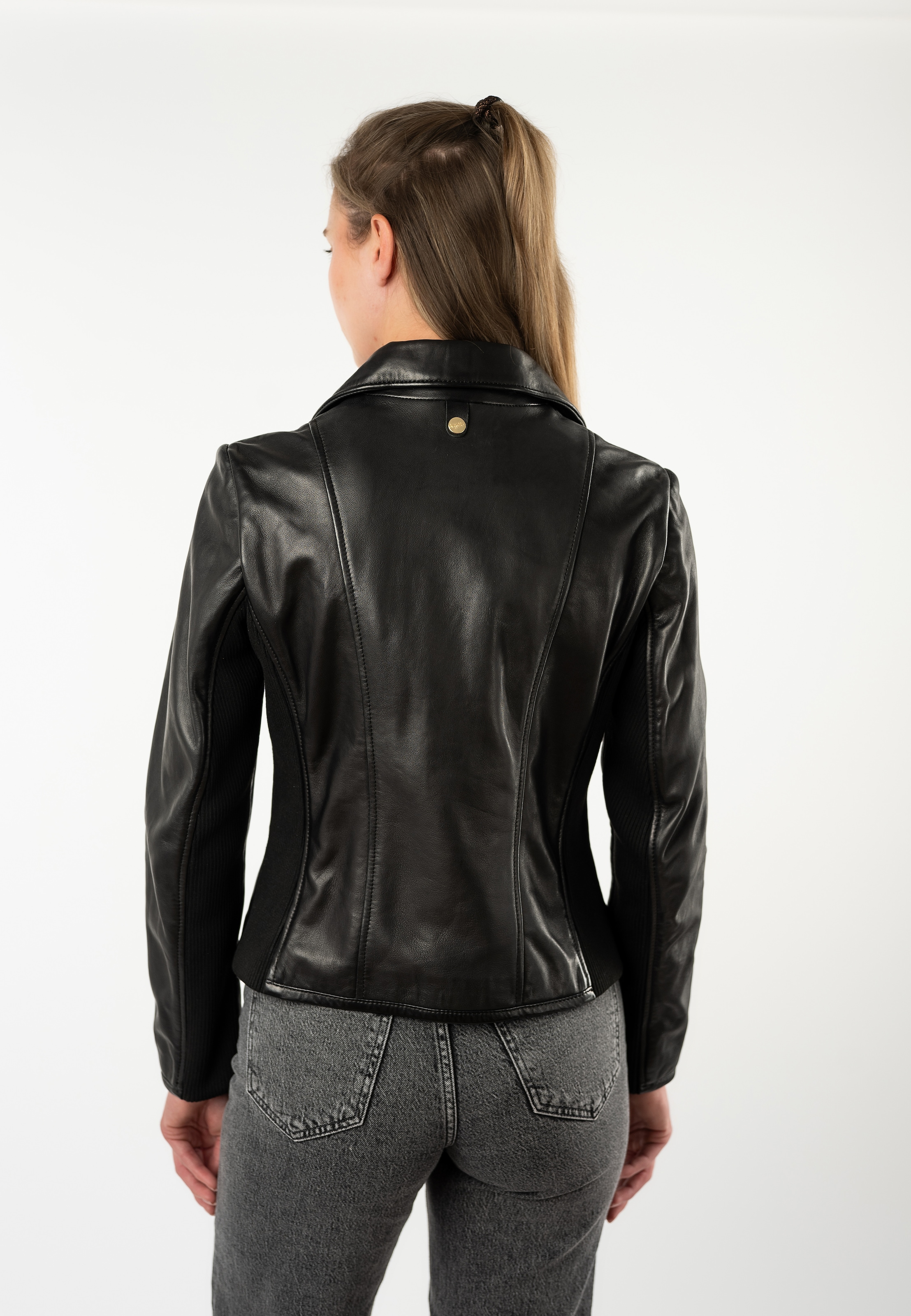 Mauritius Lederjacke »MWZoraya« mit seitlichen Stretch-Einsätzen