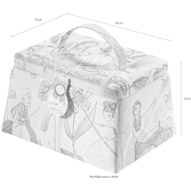 locker Nähkästchen, Trapezform, Textil bunt mit farblich passenden  Stoffgriff kaufen | BAUR