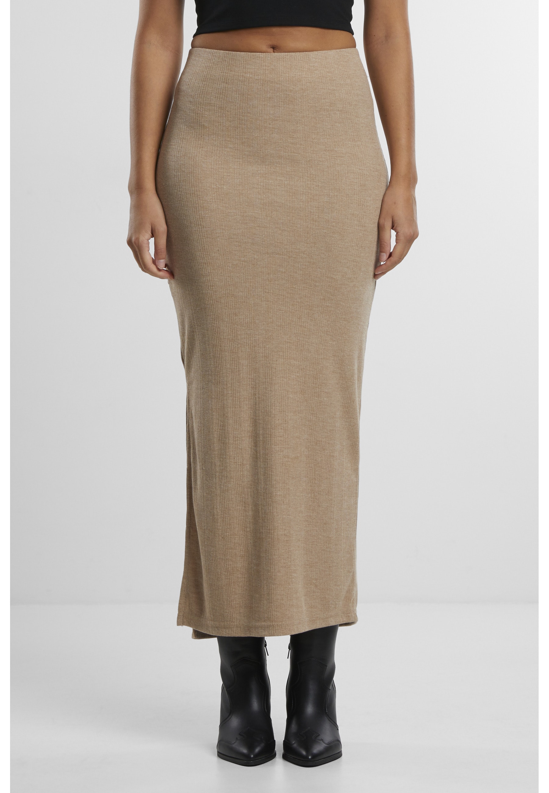 URBAN CLASSICS Sommerrock »Urban Classics Ladies Rib High Slit Skirt« 1 Stk.