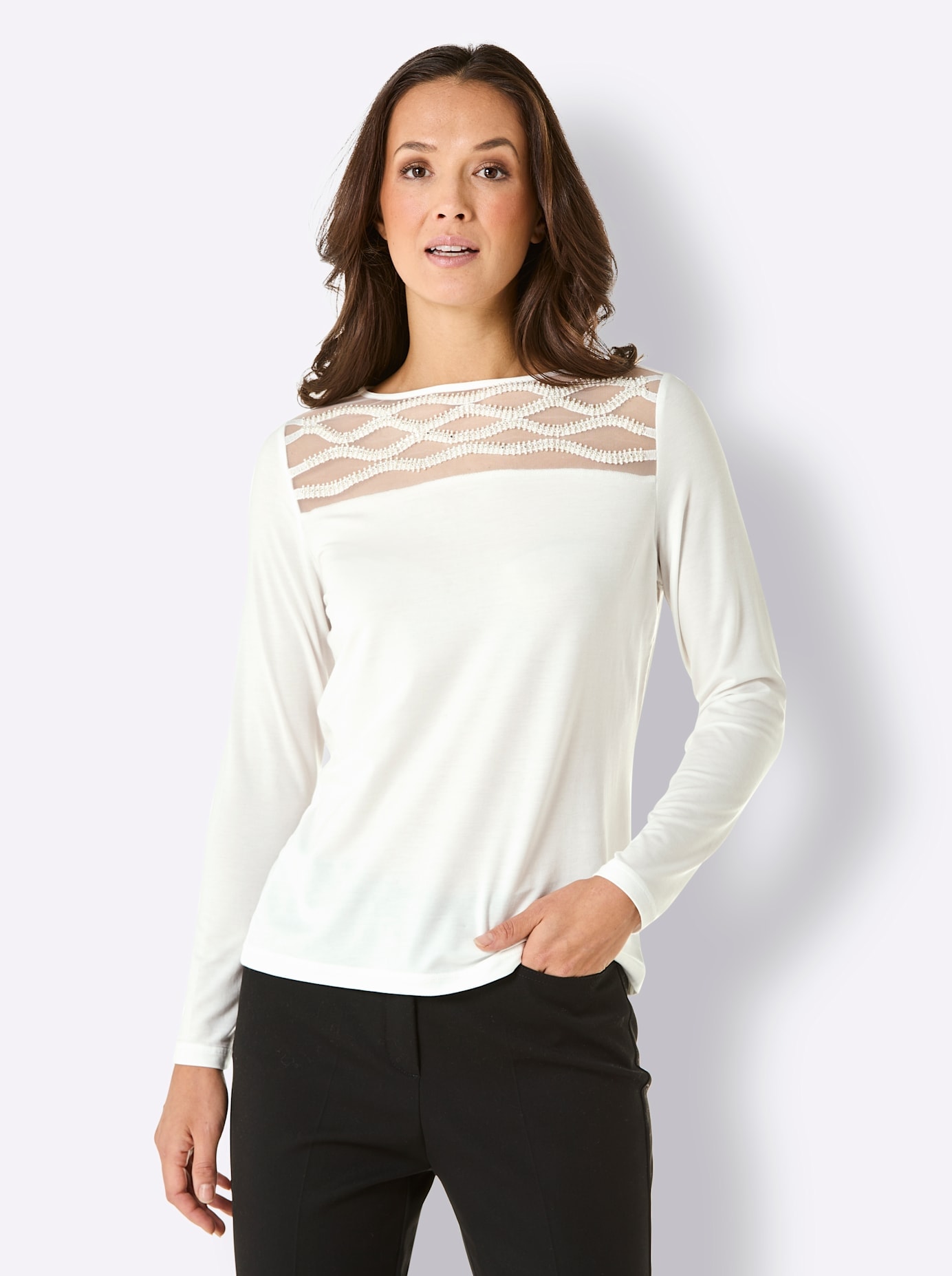 CREATION L PREMIUM Langarmshirt »Lyocell-Shirt«, (1 tlg.)