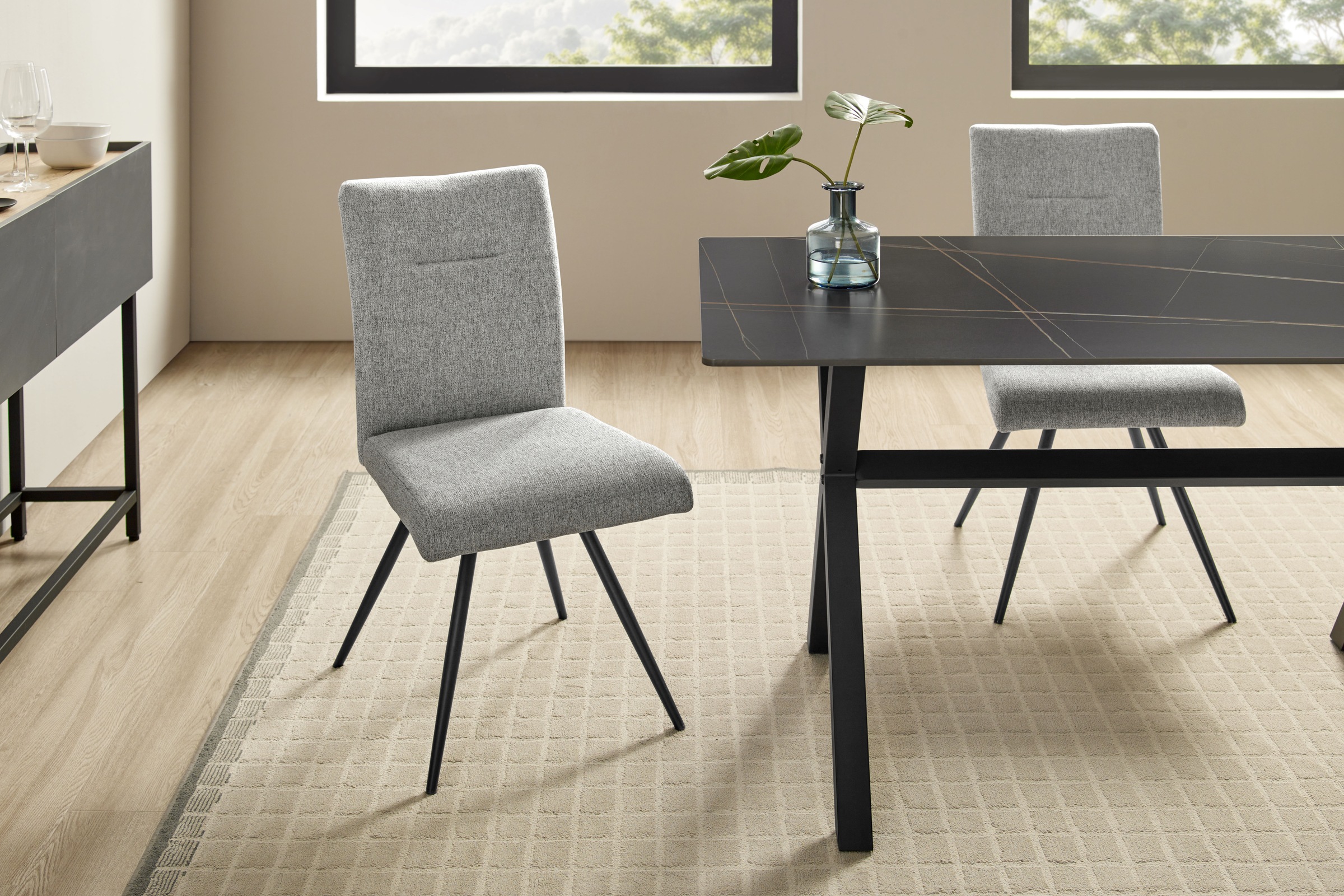 OTTO home 4-Fußstuhl "Tayz" (Set) mit Strukturstoff oder Samtbezug, aufwend günstig online kaufen