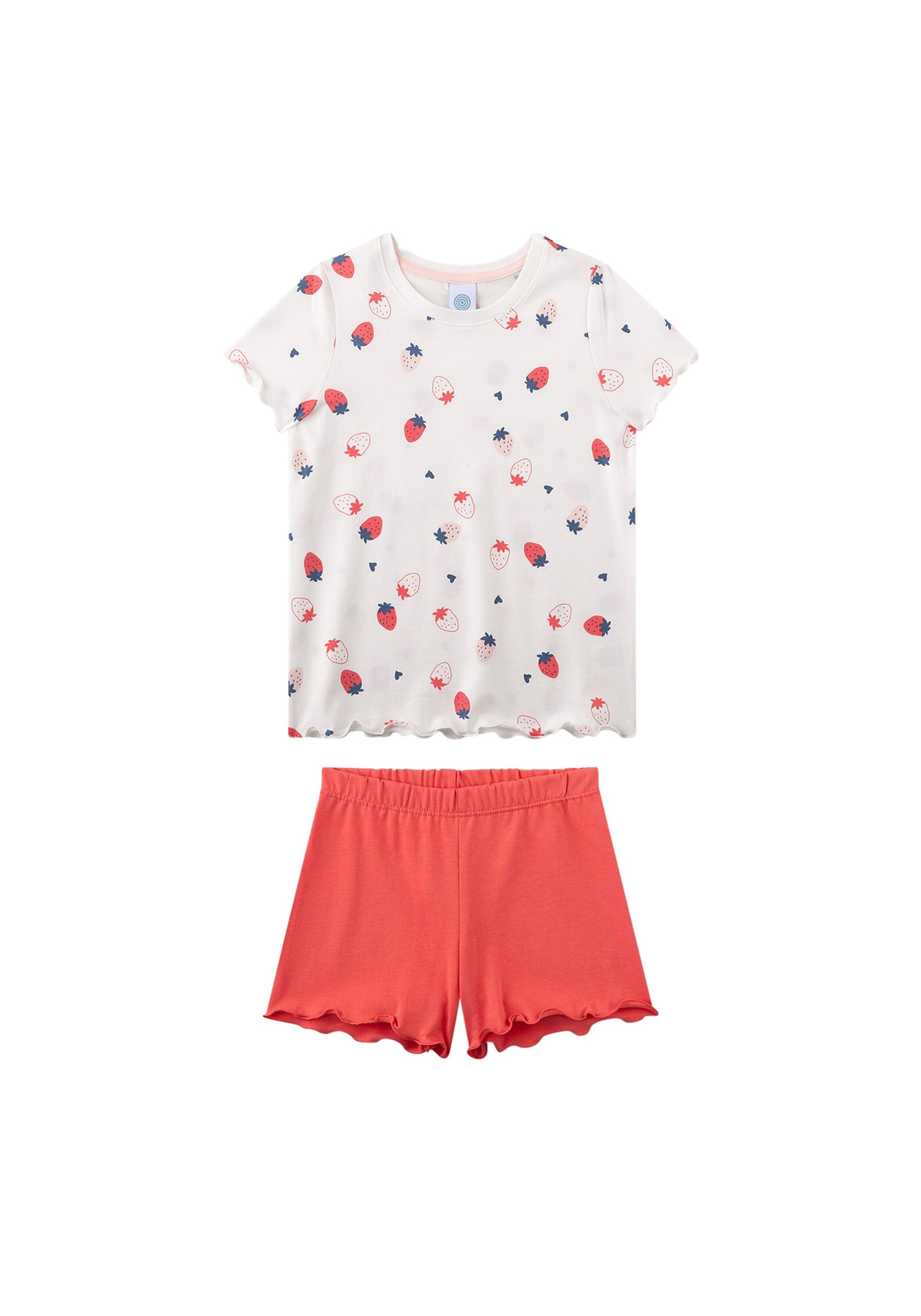 SANETTA Mädchen Schlafanzug "Pyjama Schlafanzug Erdbeeren Pyjama Kids", Gr. 116, bunt, Obermaterial: 100% Baumwolle CO., Homewear-Sets