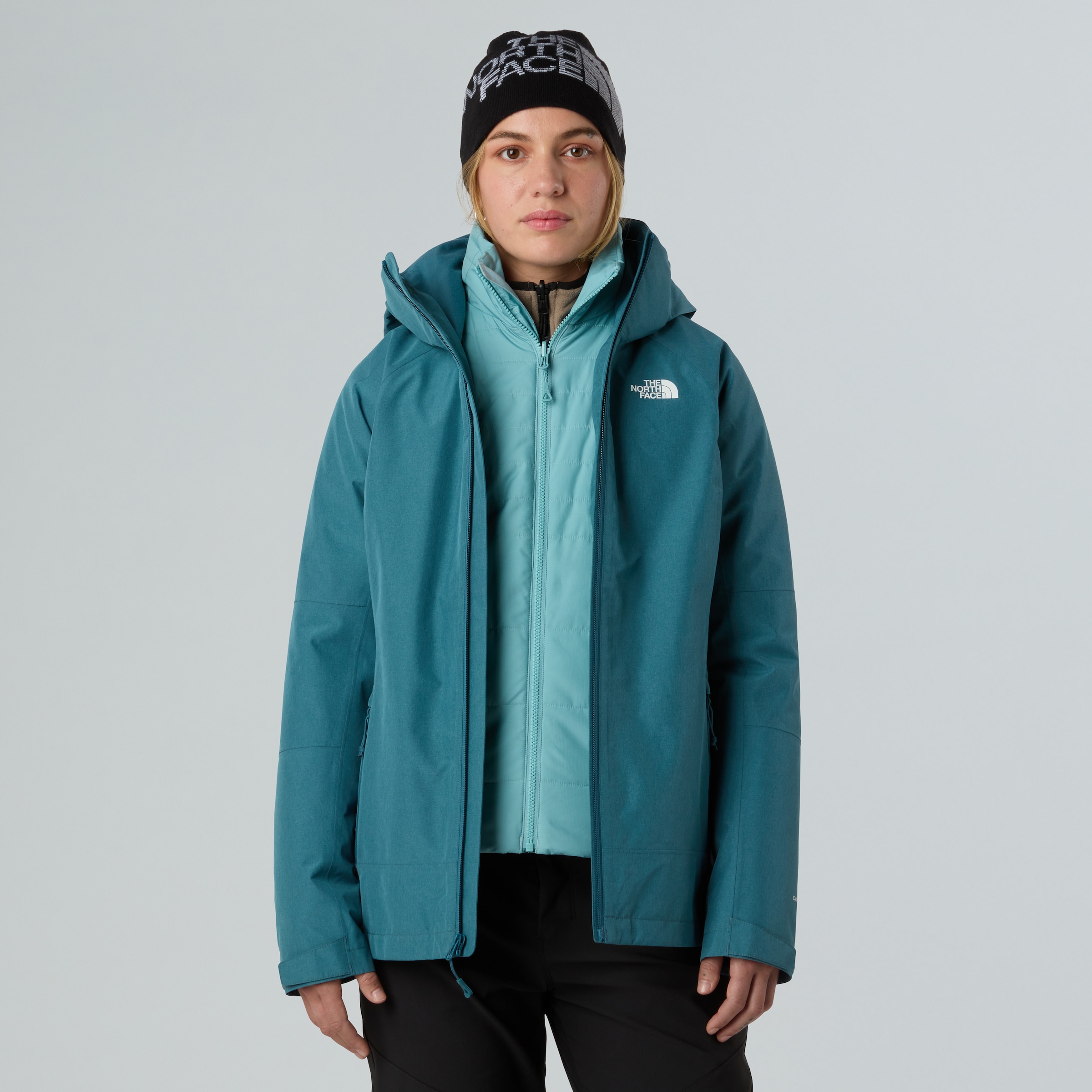 The North Face 3-in-1-Funktionsjacke "W INLUX TRICLIMATE - EU" für verschiedene Wetterbedingungen, mit DryVent™-Außenjacke