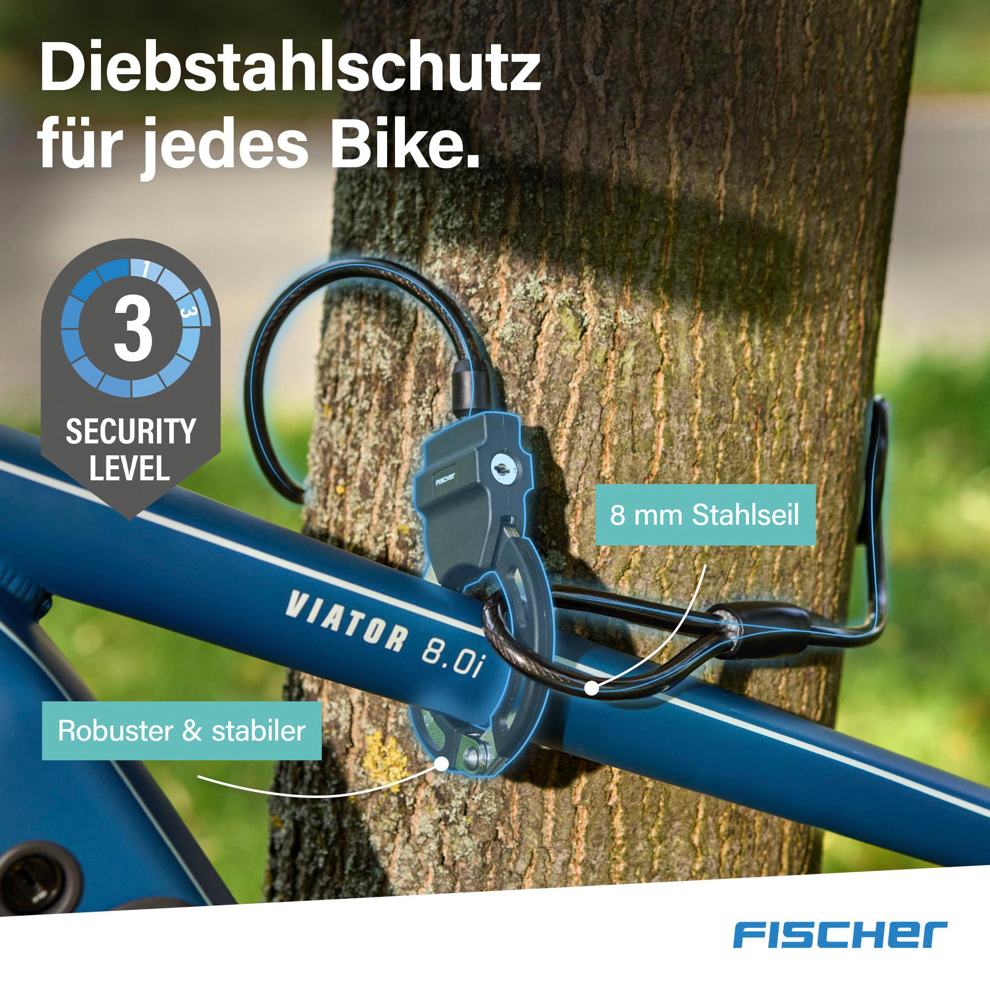 FISCHER Fahrrad Rahmenschloss »Handschellenschloss RK110/8«