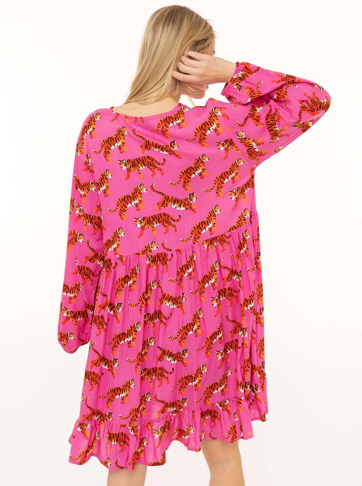 Zwillingsherz Sweatkleid ""Trendy Tiger"" Tigermotiv, mit Tassel lange Ärme günstig online kaufen