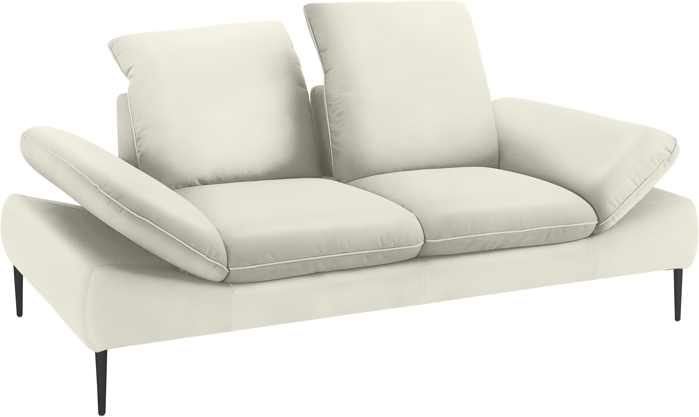W.SCHILLIG 2-Sitzer »enjoy&MORE«, Sitztiefenverstellung, Füße schwarz pulverbeschichtet, Breite 202 cm