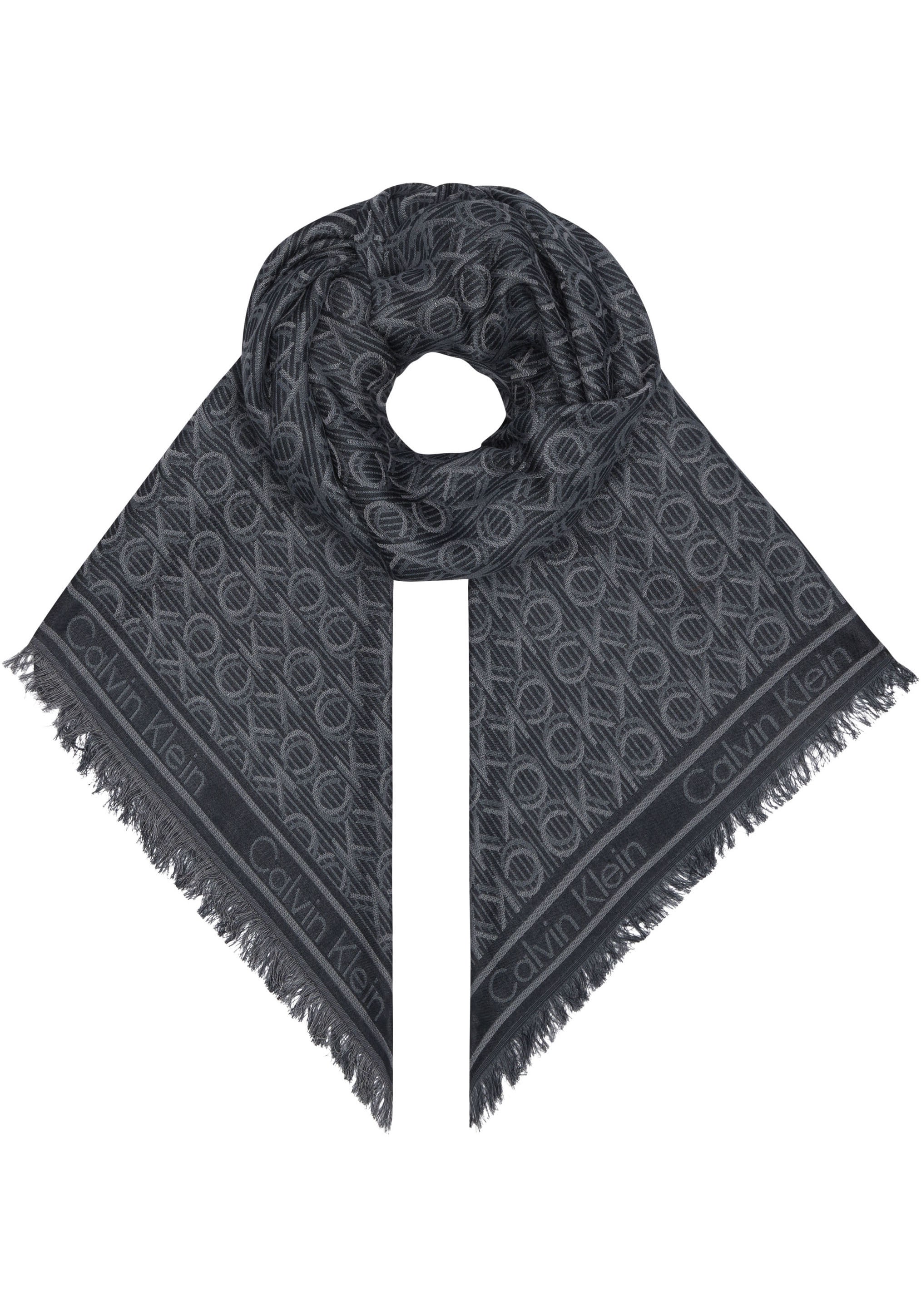 Calvin Klein Schal "MONOGRAM JACQUARD SCARF 130X130", mit Logomonogramm günstig online kaufen