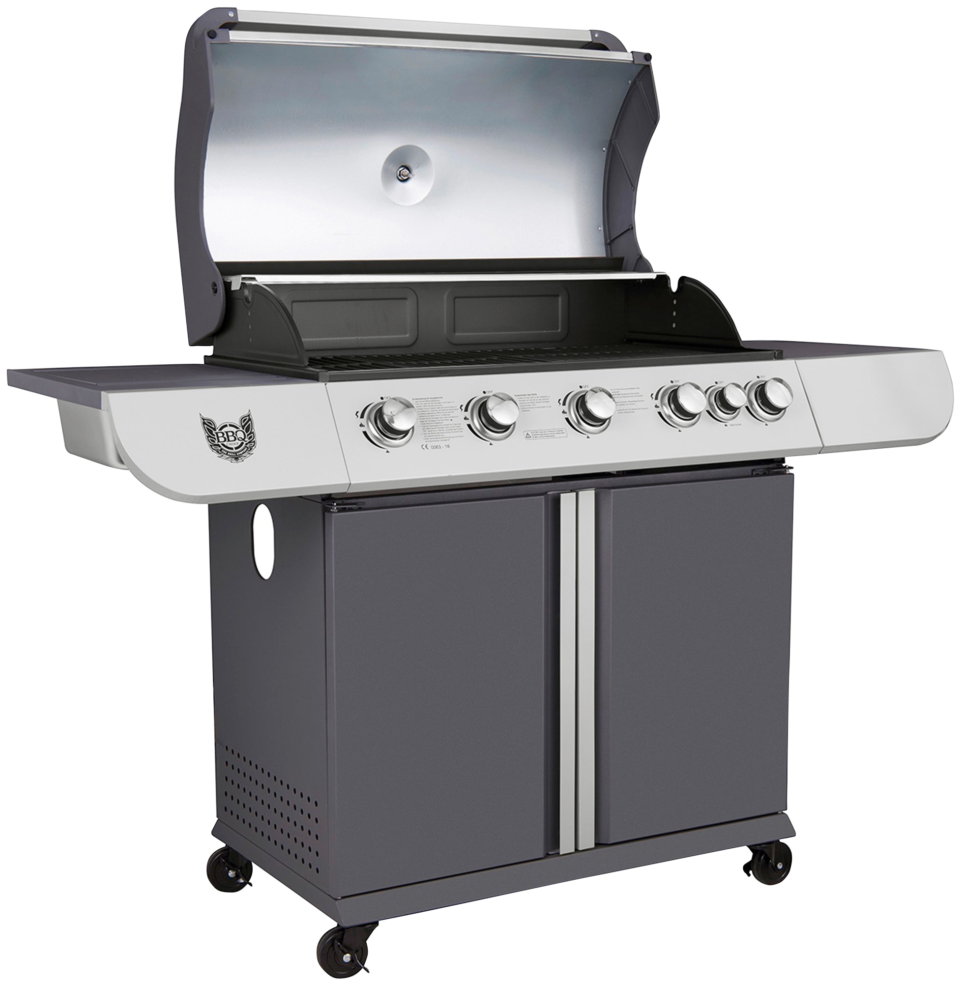 BBQ Chief Gasgrill Vision 5+1, BxTxH: 144x56x112,5 cm grau Gasgrills Grills Garten Balkon