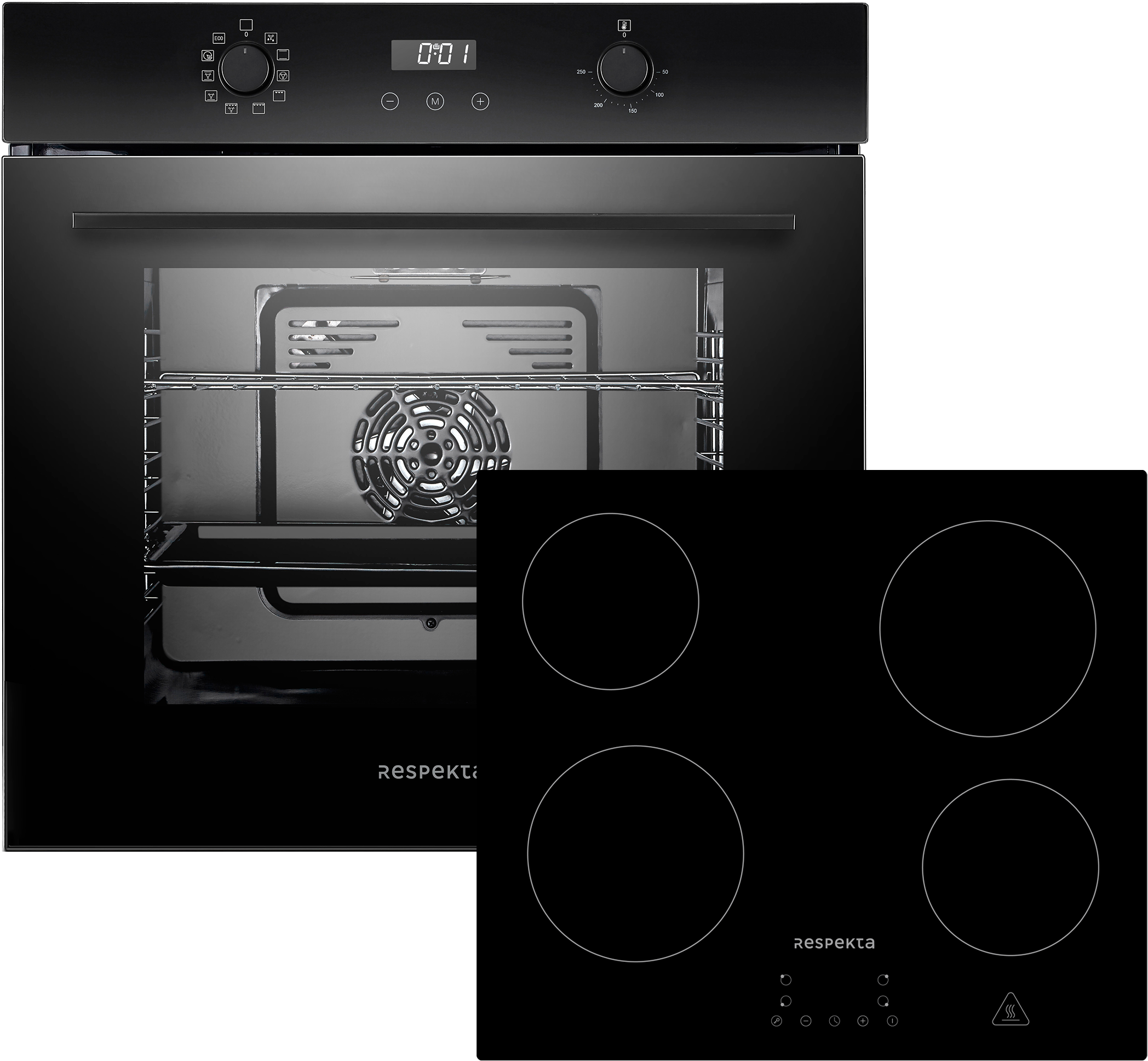 RESPEKTA Backofen-Set "Julius + Aaron", schwarz, Herdsets