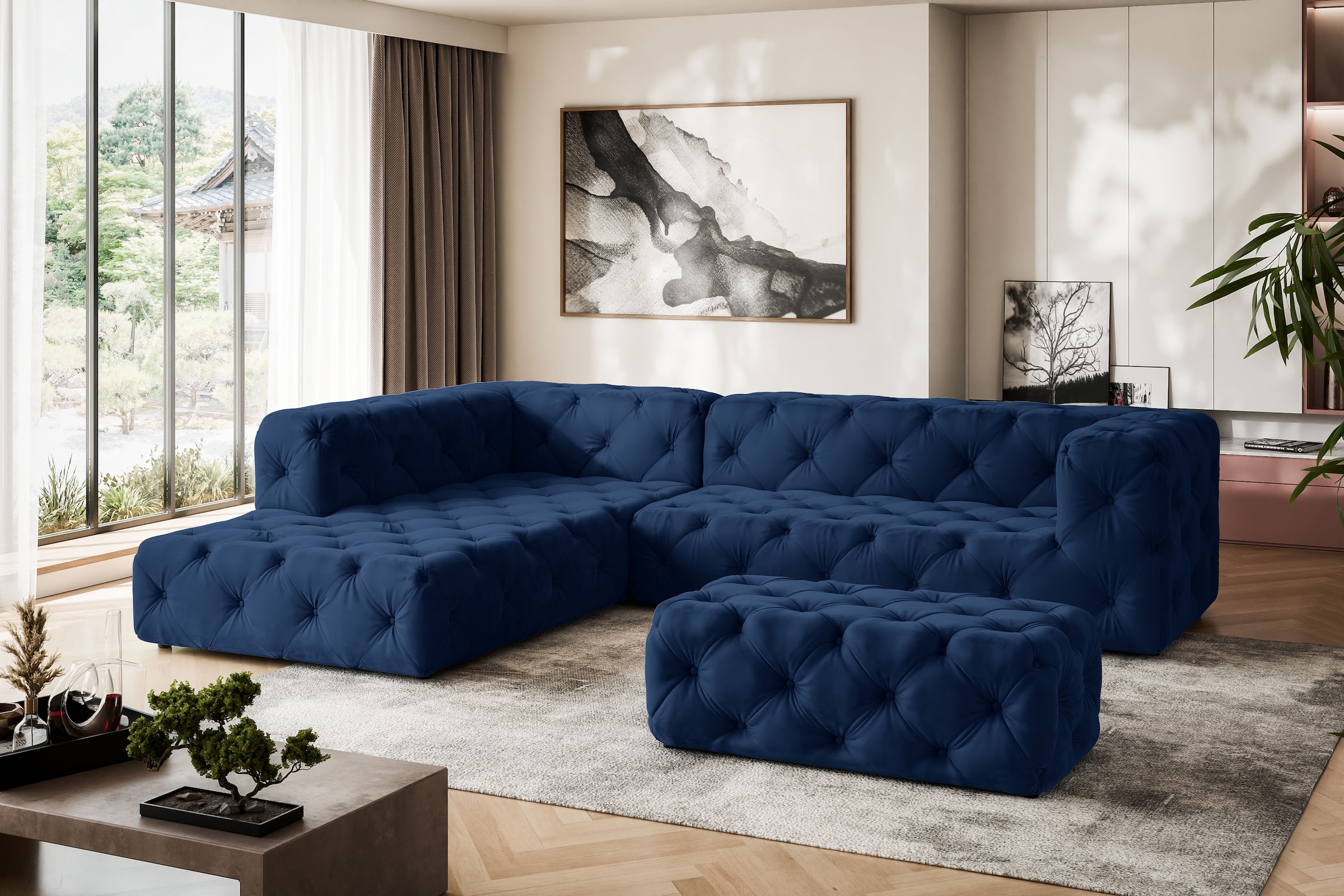 Home affaire Ecksofa "FOLLINA" L-Form, mit klassischer Chesterfield-Knopfhe günstig online kaufen