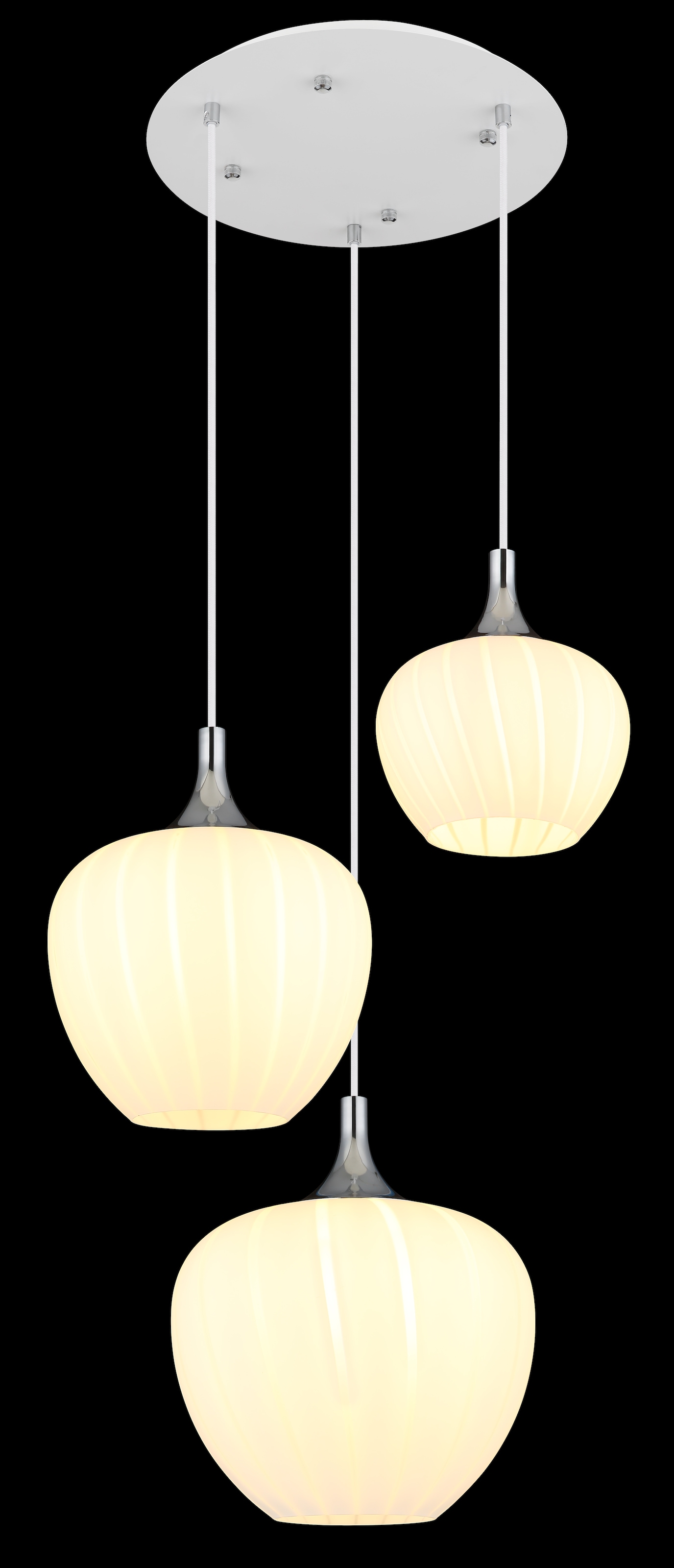 GLOBO LIGHTING Hängeleuchte »MAXY«, Leuchtmittel E27 | ohne Leuchtmittel, Hängelampe/Pendelleuchte/Glas klar/Höhe kürzbar/ø: 480mm/Dekorillen
