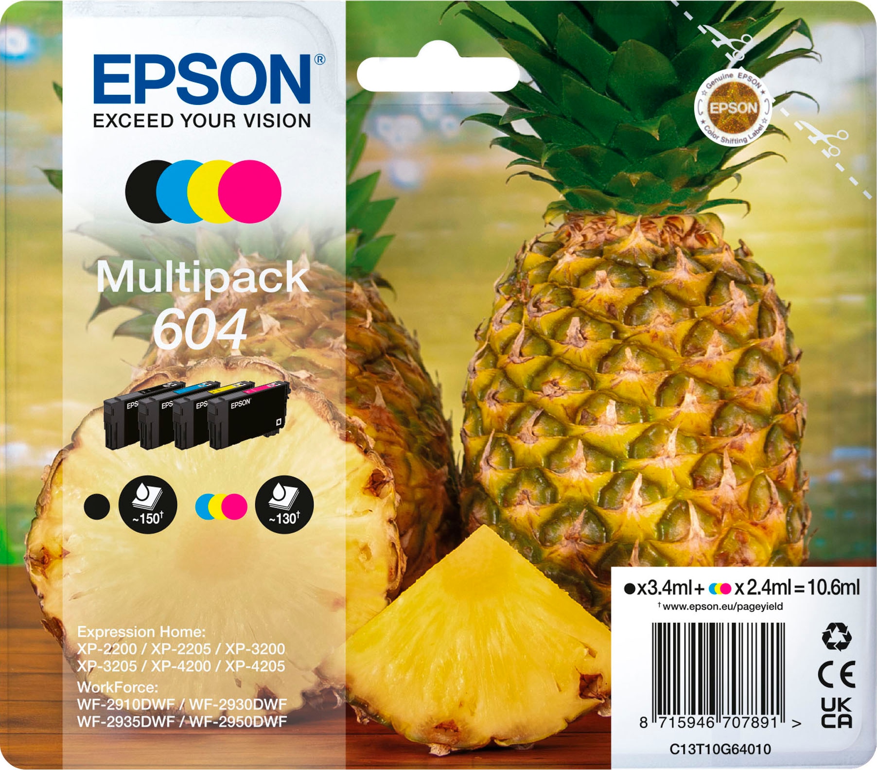 Tintenpatrone »C13T16264012 EPSON WF Tinte (4) cmyk«