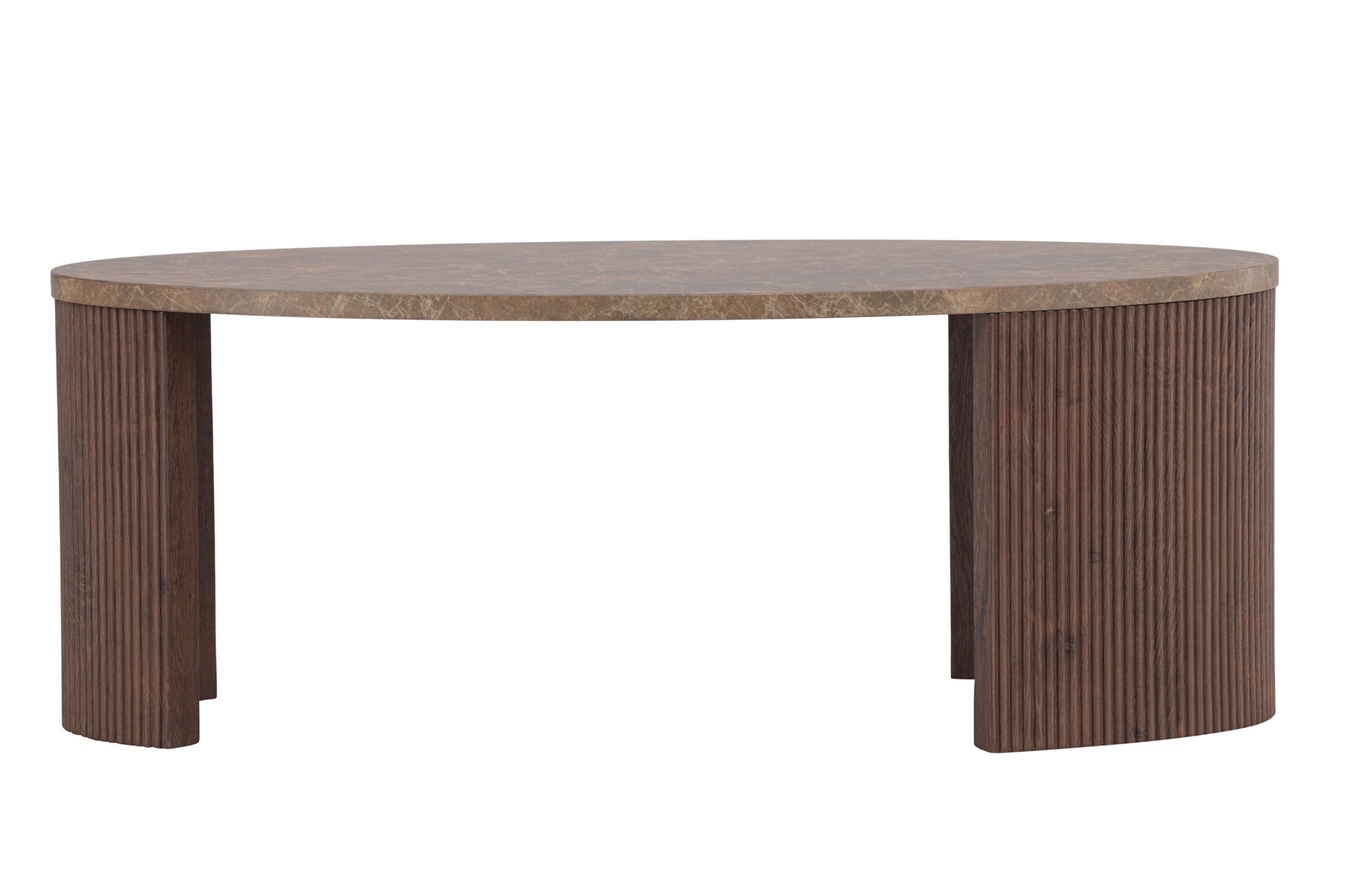 Venture Home Couchtisch »Bristol, ovaler Couchtisch 120 × 60 cm in Mocca mit grauer Steinoptik« Sofatisch, MDF, 3D-Papier, oval, kontrastreich, raffiniert