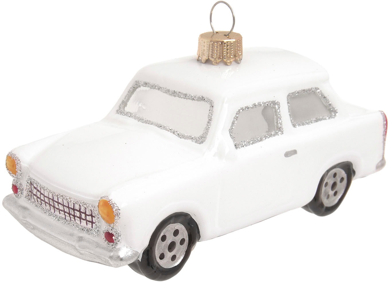 Krebs Glas Lauscha Christbaumschmuck »Weißer Trabant 11cm...