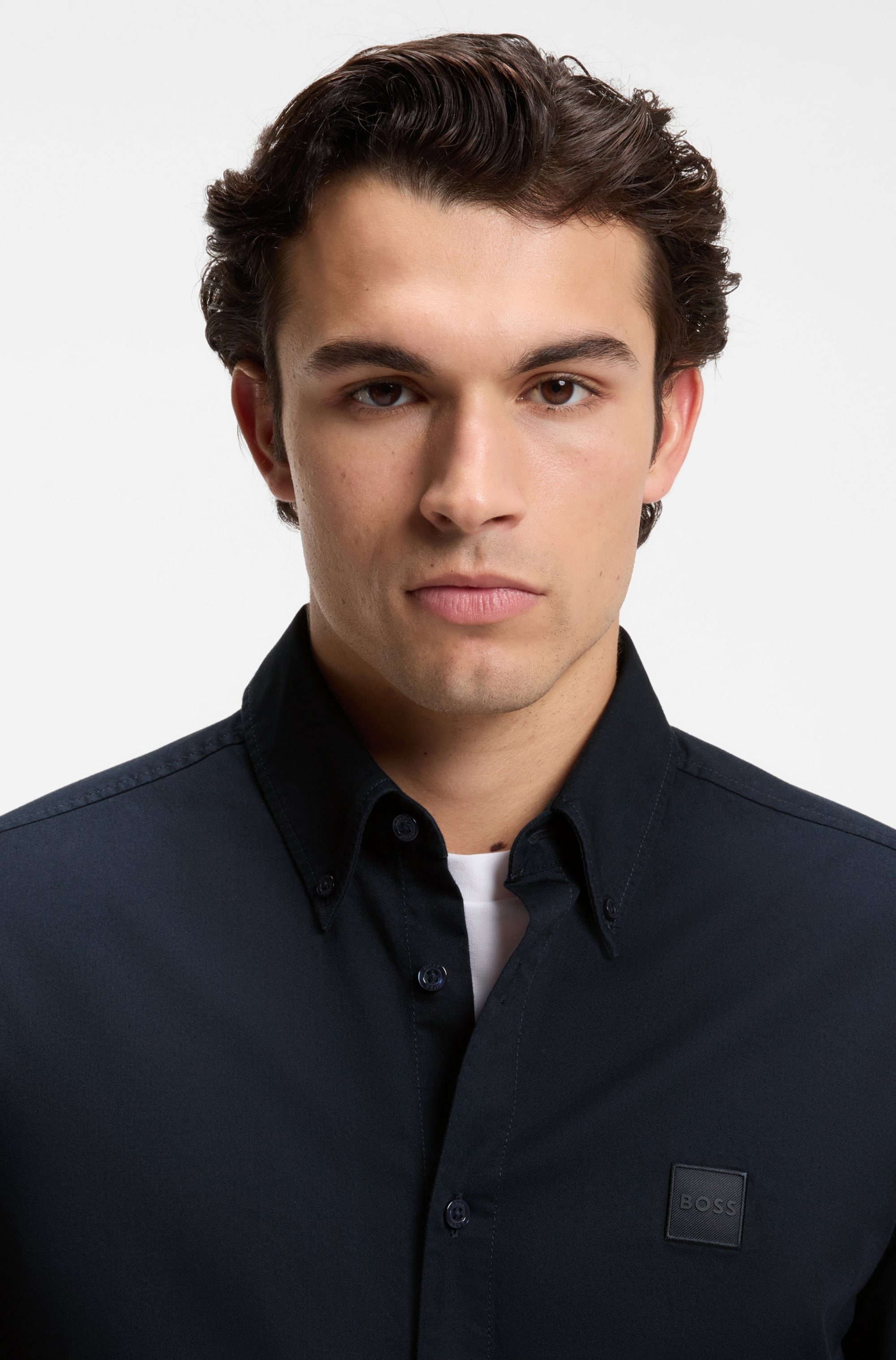 BOSS ORANGE Langarmhemd »Ricoplus M« Button-down-Kragen, Regular Fit, reine Baumwolle