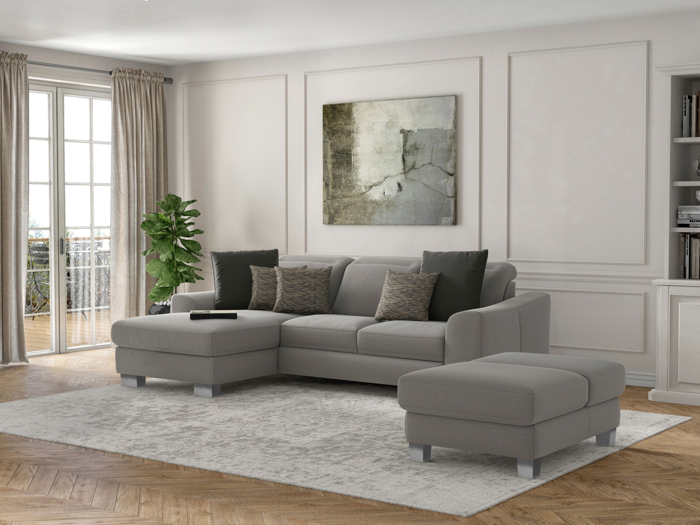 sit&more Ecksofa "Dundee L-Form" mit Federkern und Edelstahlfüßen, wahlweis günstig online kaufen