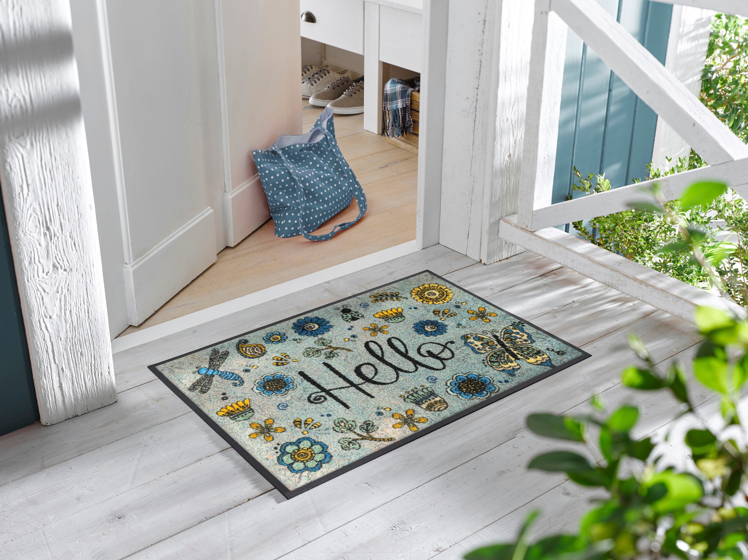wash+dry by Kleen-Tex Fußmatte »Hello Flowers«, rechteckig